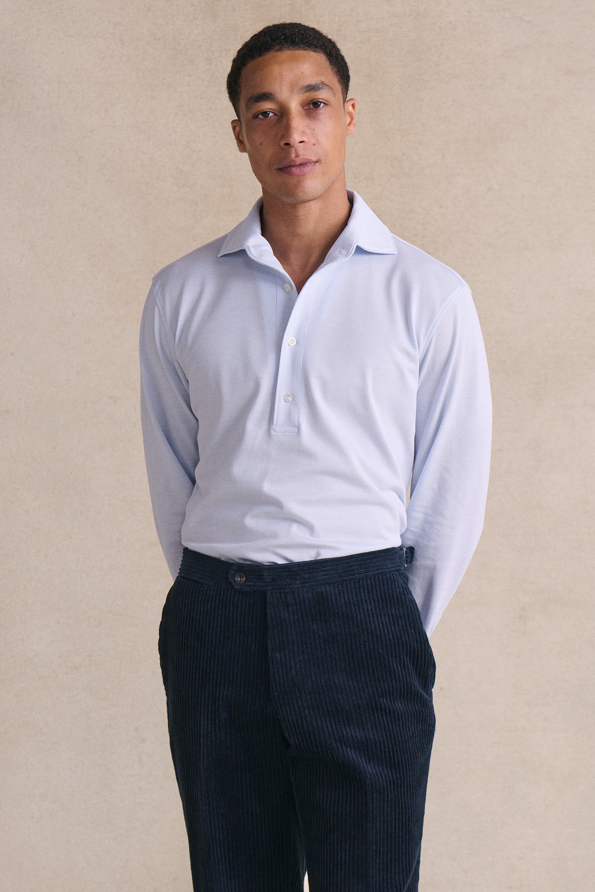Sky One Piece Collar Popover Shirt