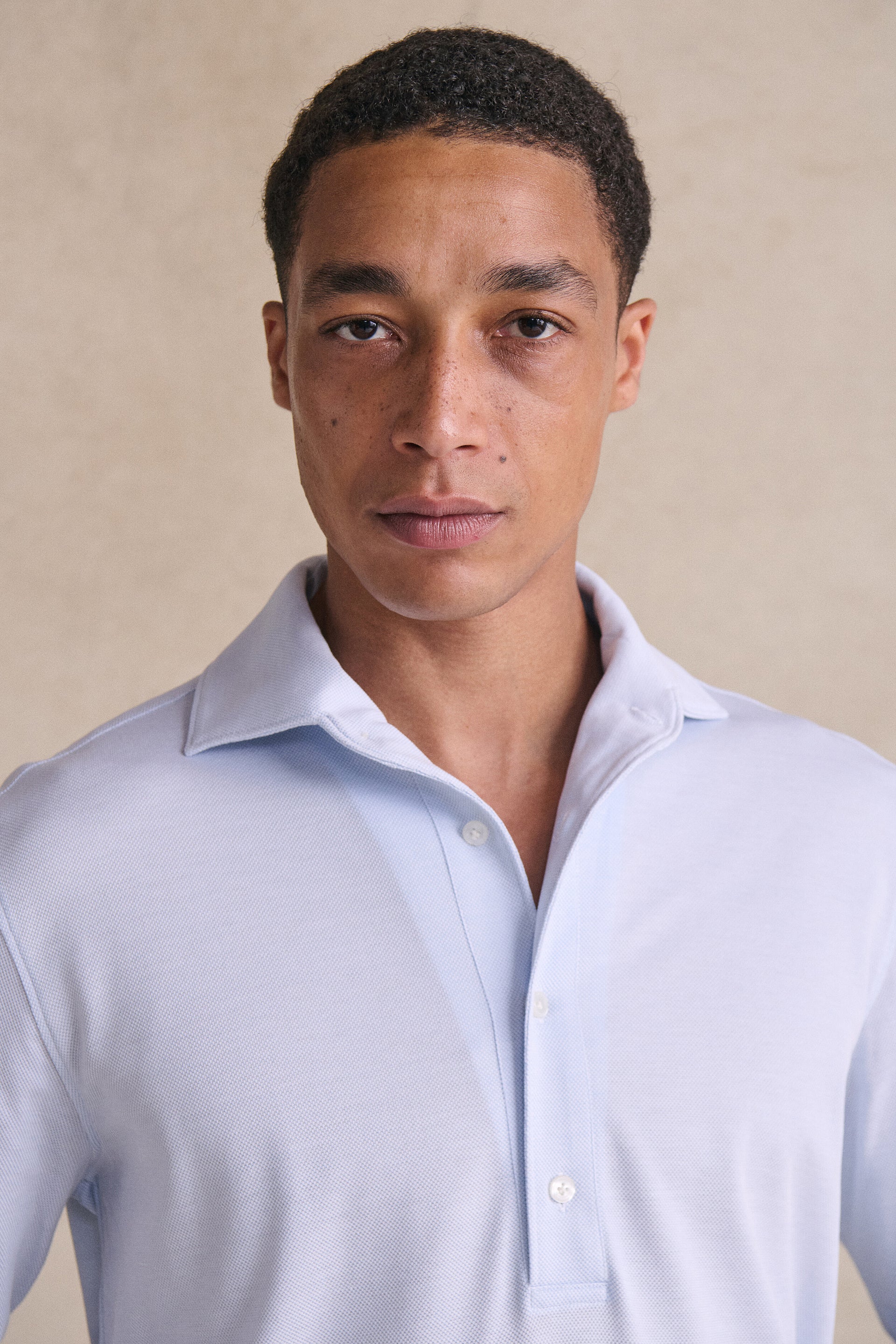 Sky One Piece Collar Popover Shirt
