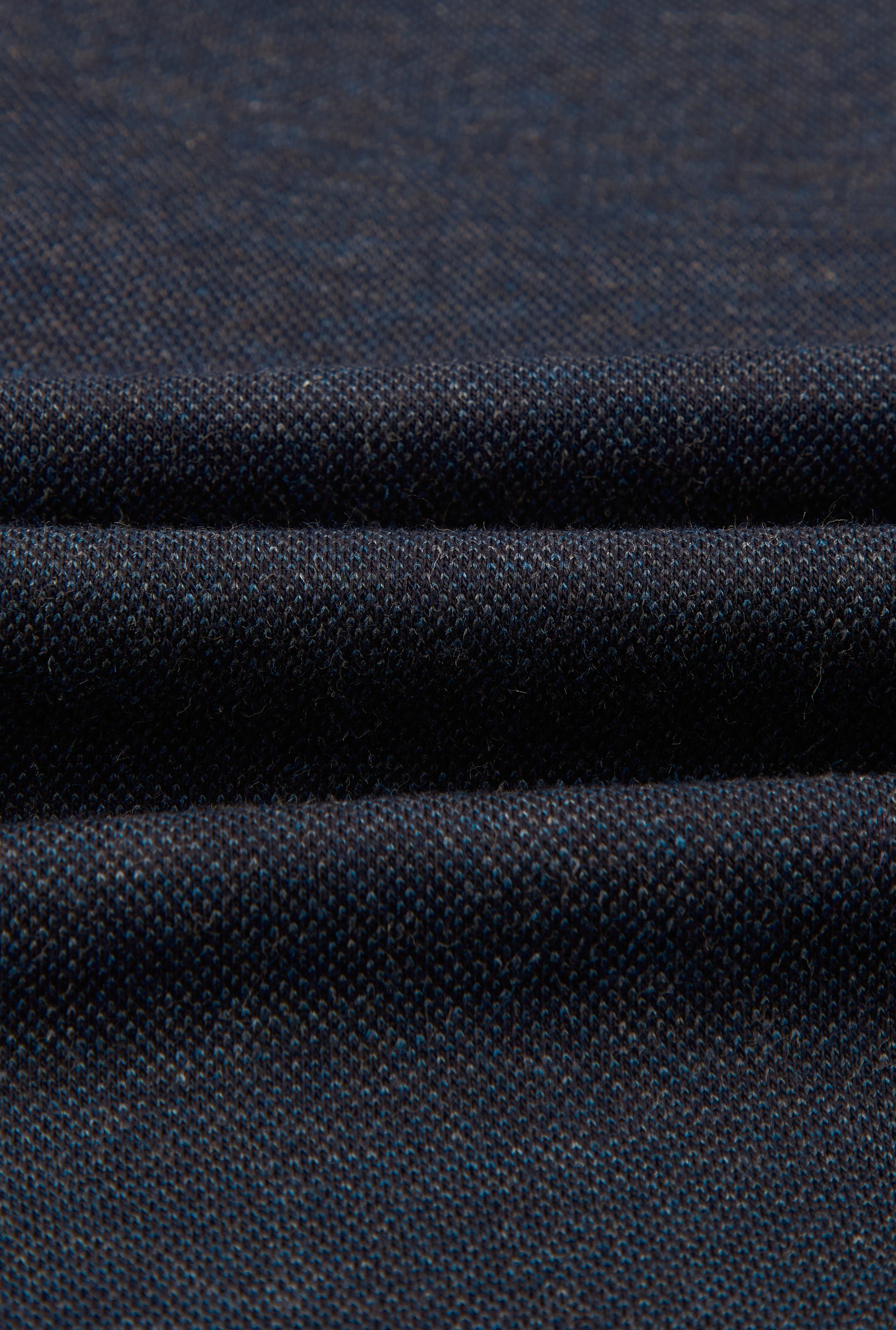 Navy Long Sleeve Pique Cotton Popover Shirt