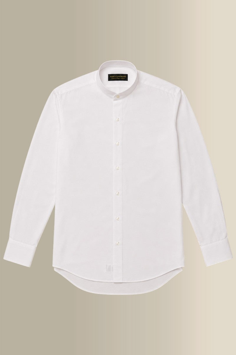White Single Cuff Neckband Tunic Shirt