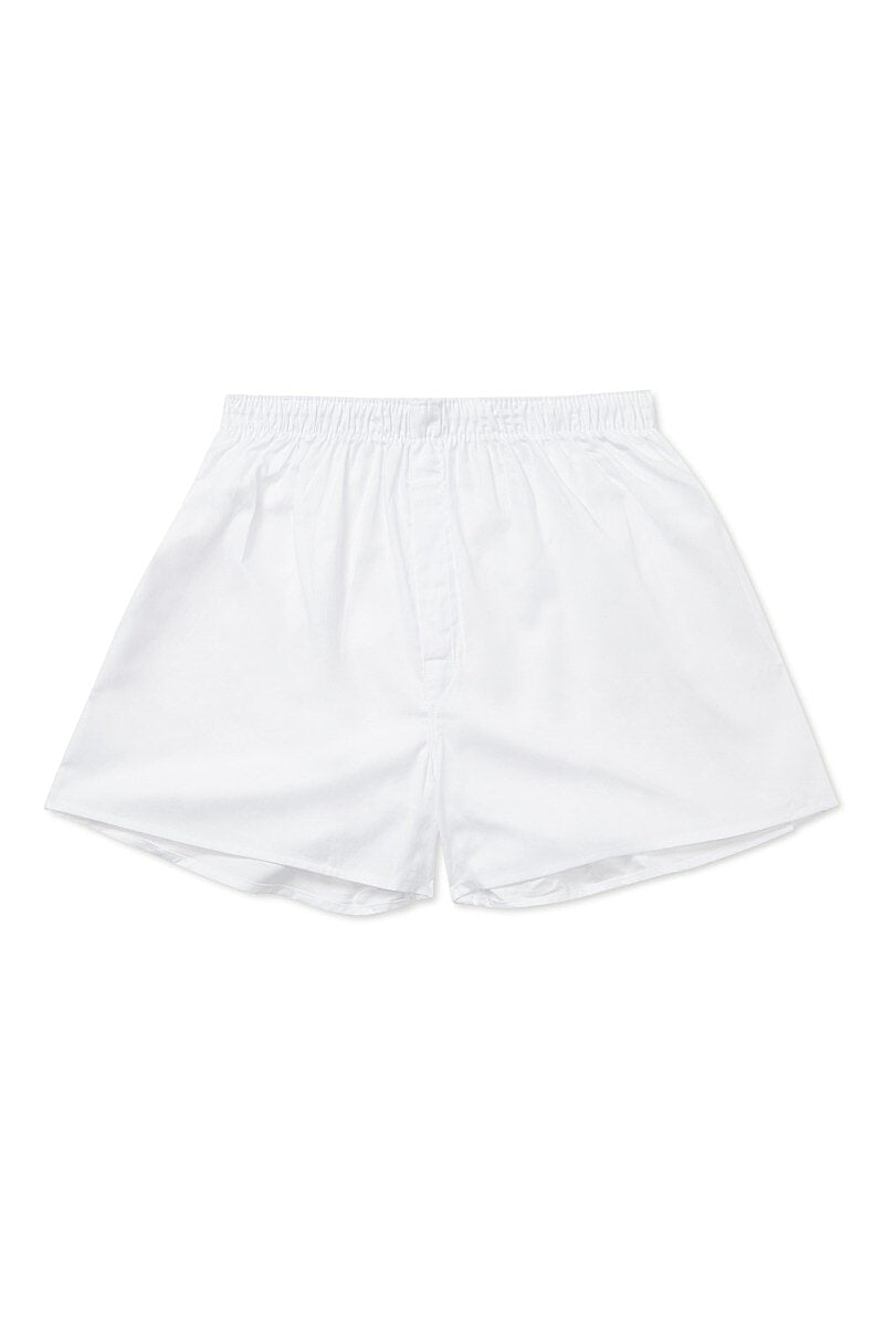 White Oxford Cotton Boxer Shorts