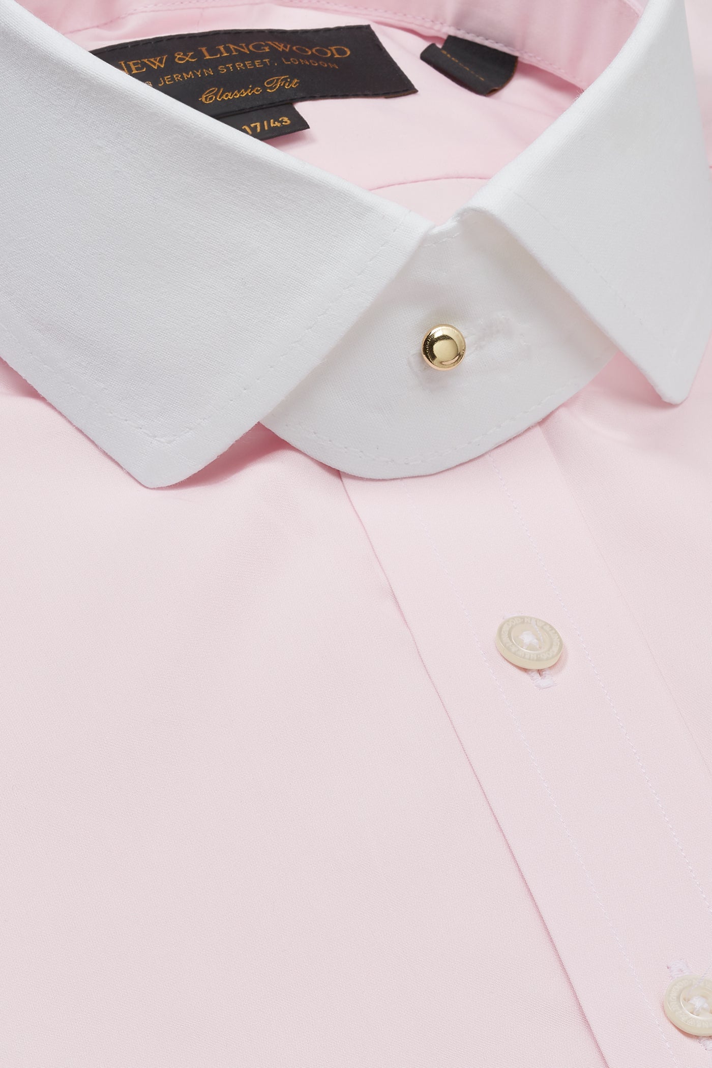 Pink Classic Fit Neckband Poplin Shirt