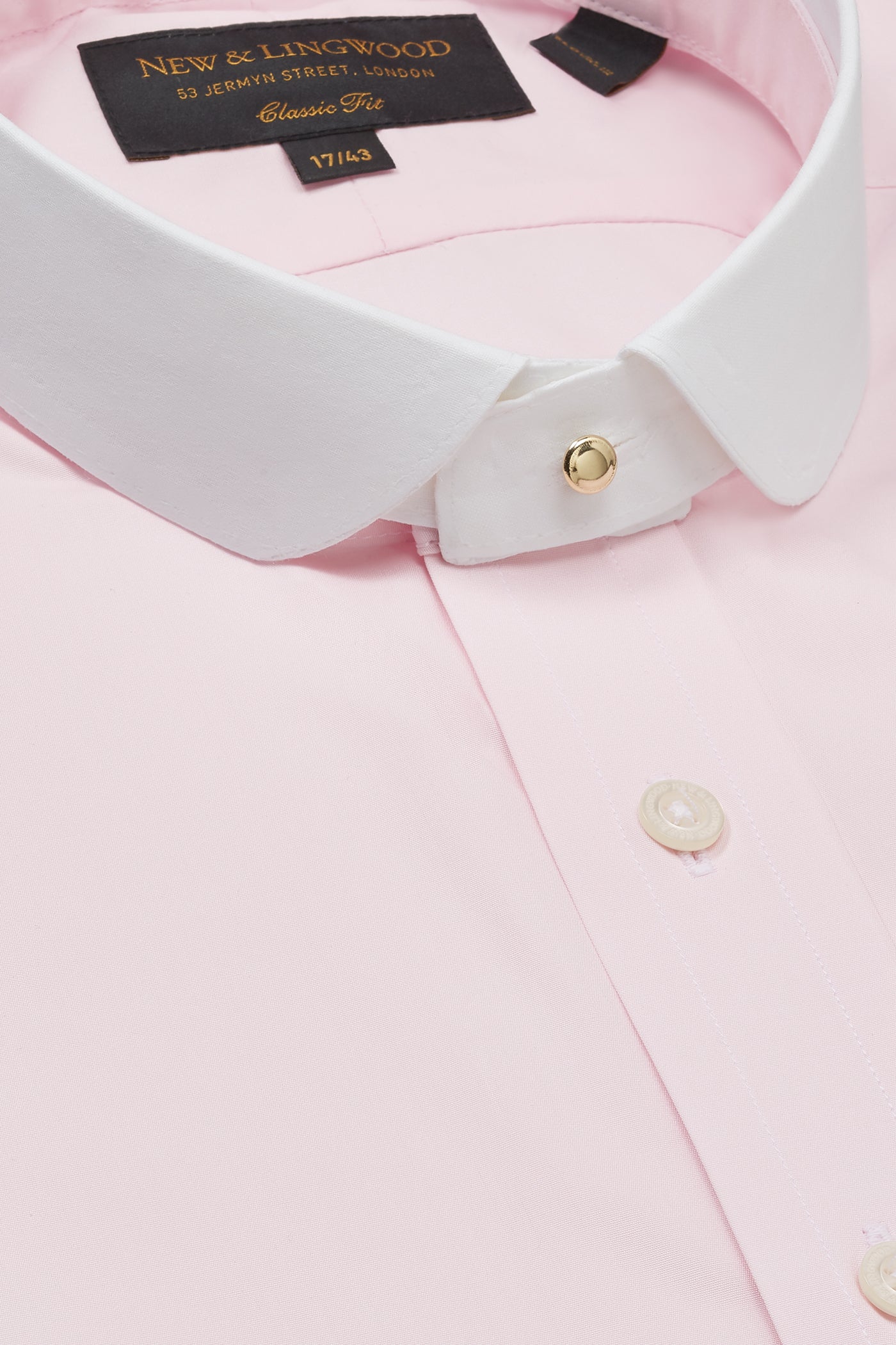 Pink Classic Fit Neckband Poplin Shirt