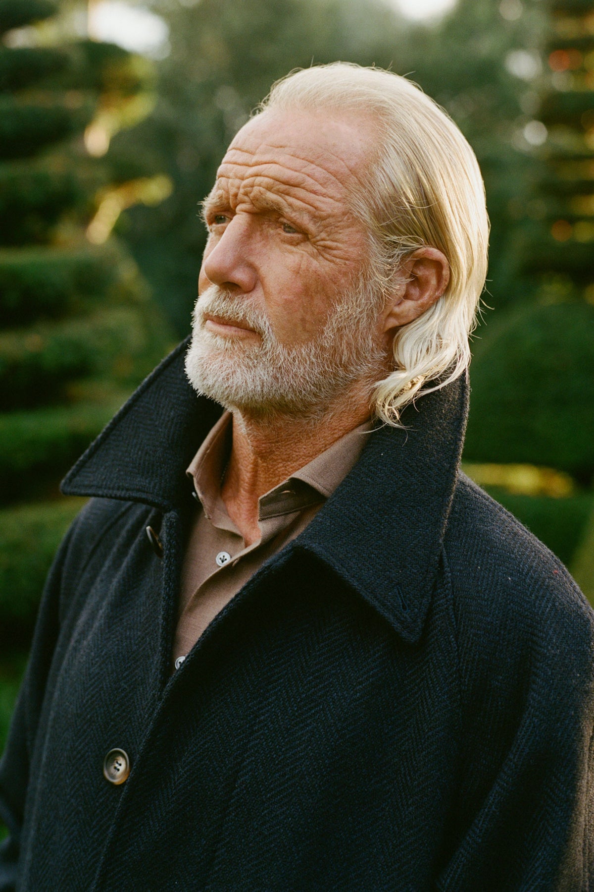 Navy Herringbone Raglan Sleeve Overcoat