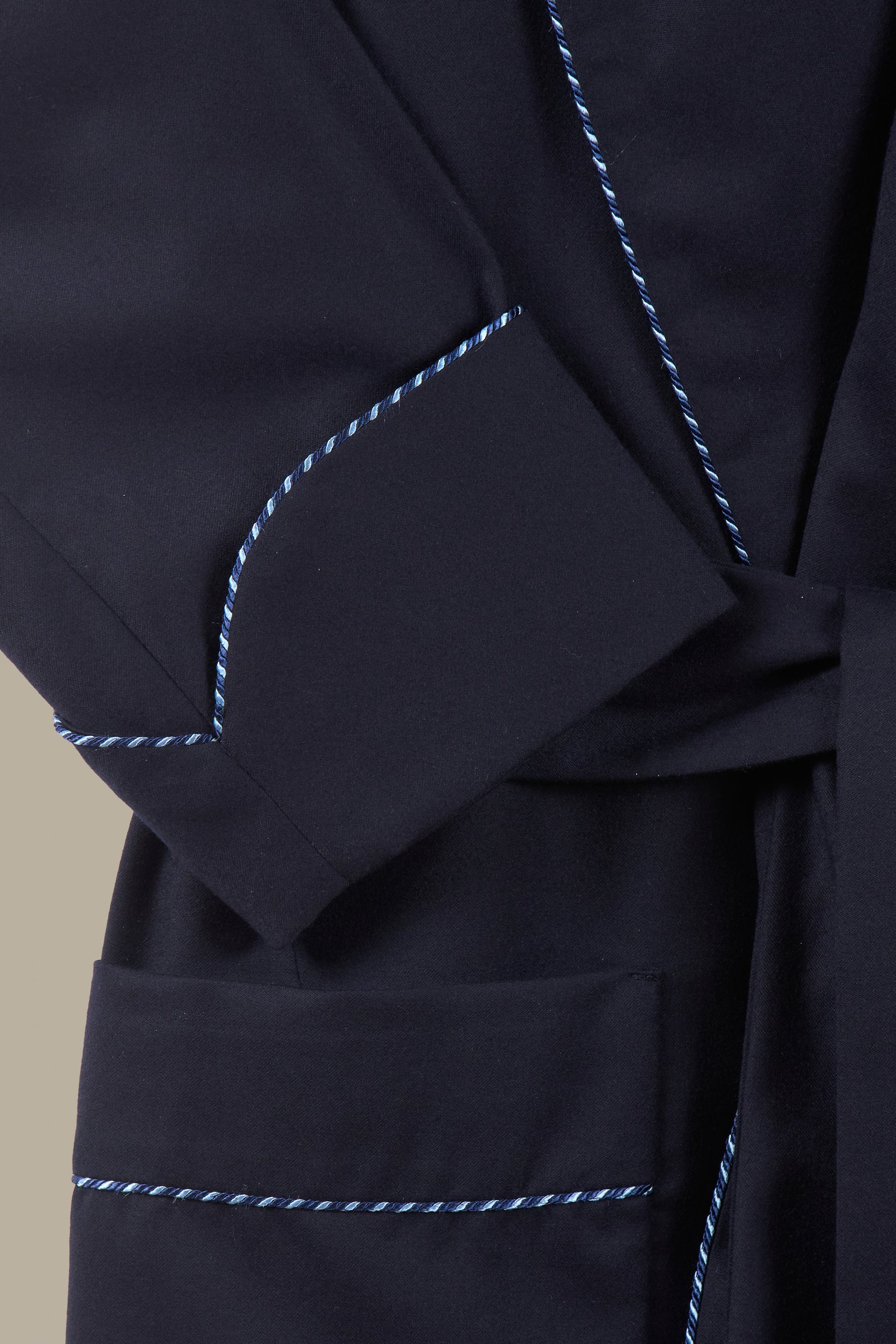 Peacock Print Lined Wool Dressing Gown