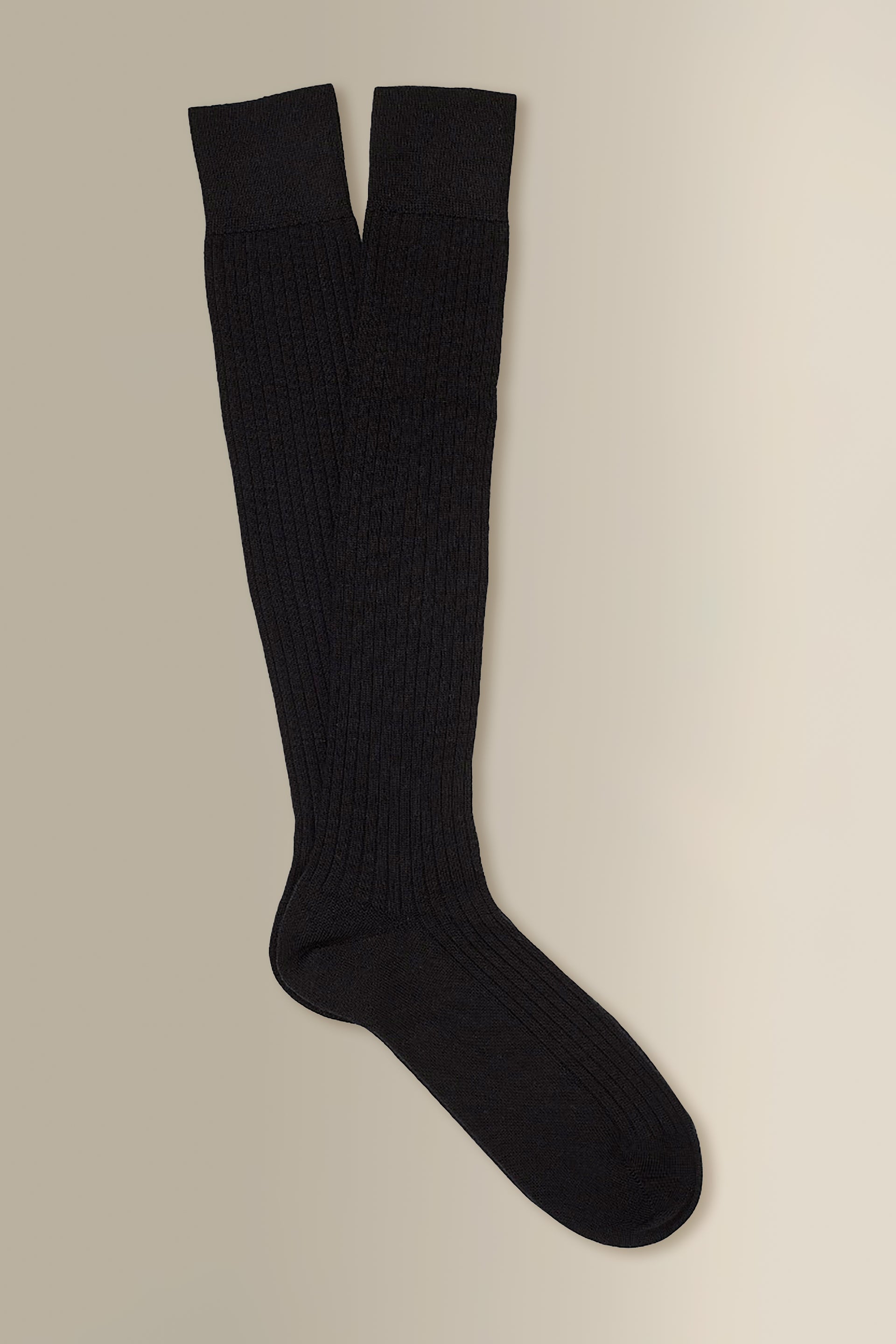 Black Long Lightweight Wool Socks