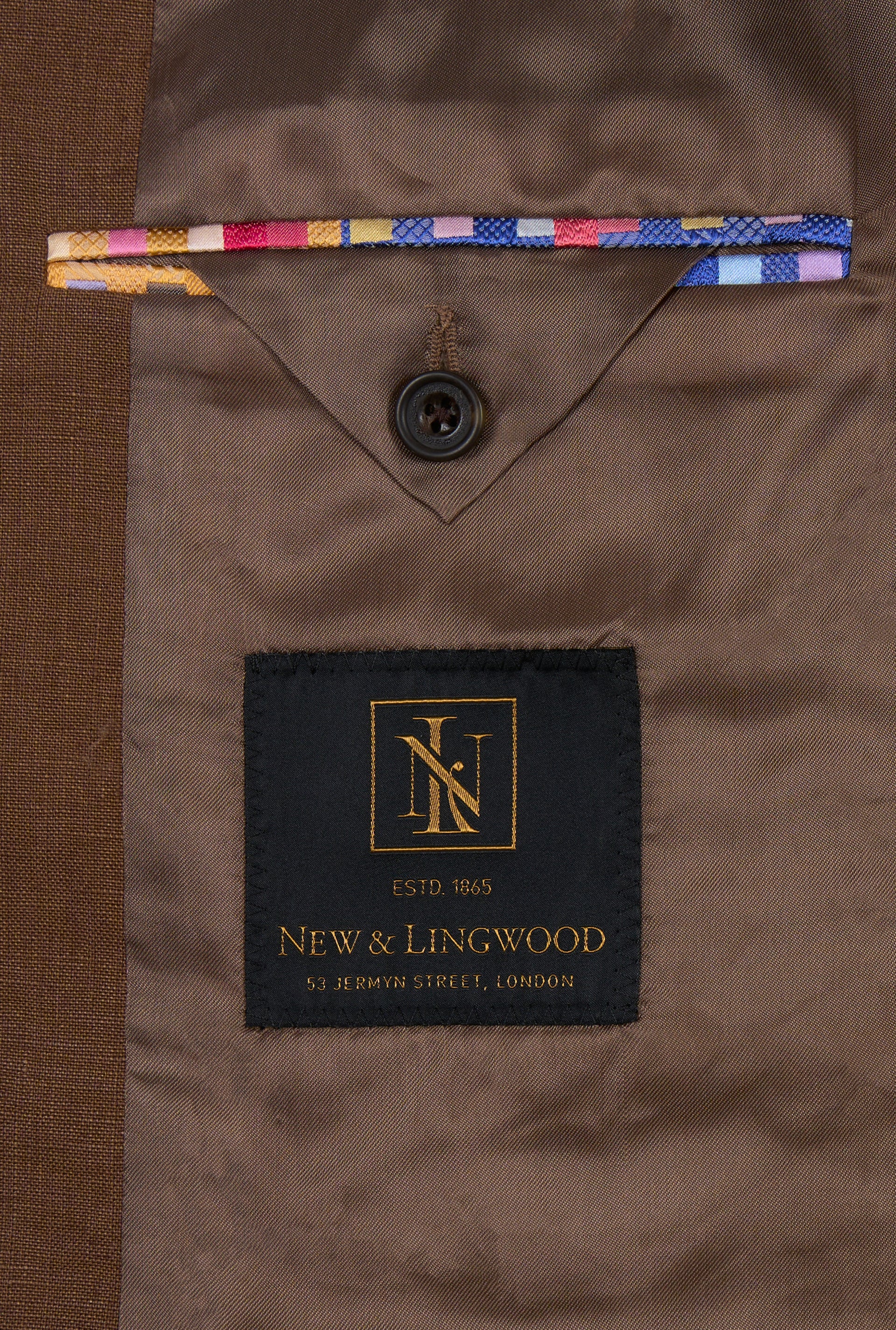 Brown Single Breasted House Cut Linen Blazer