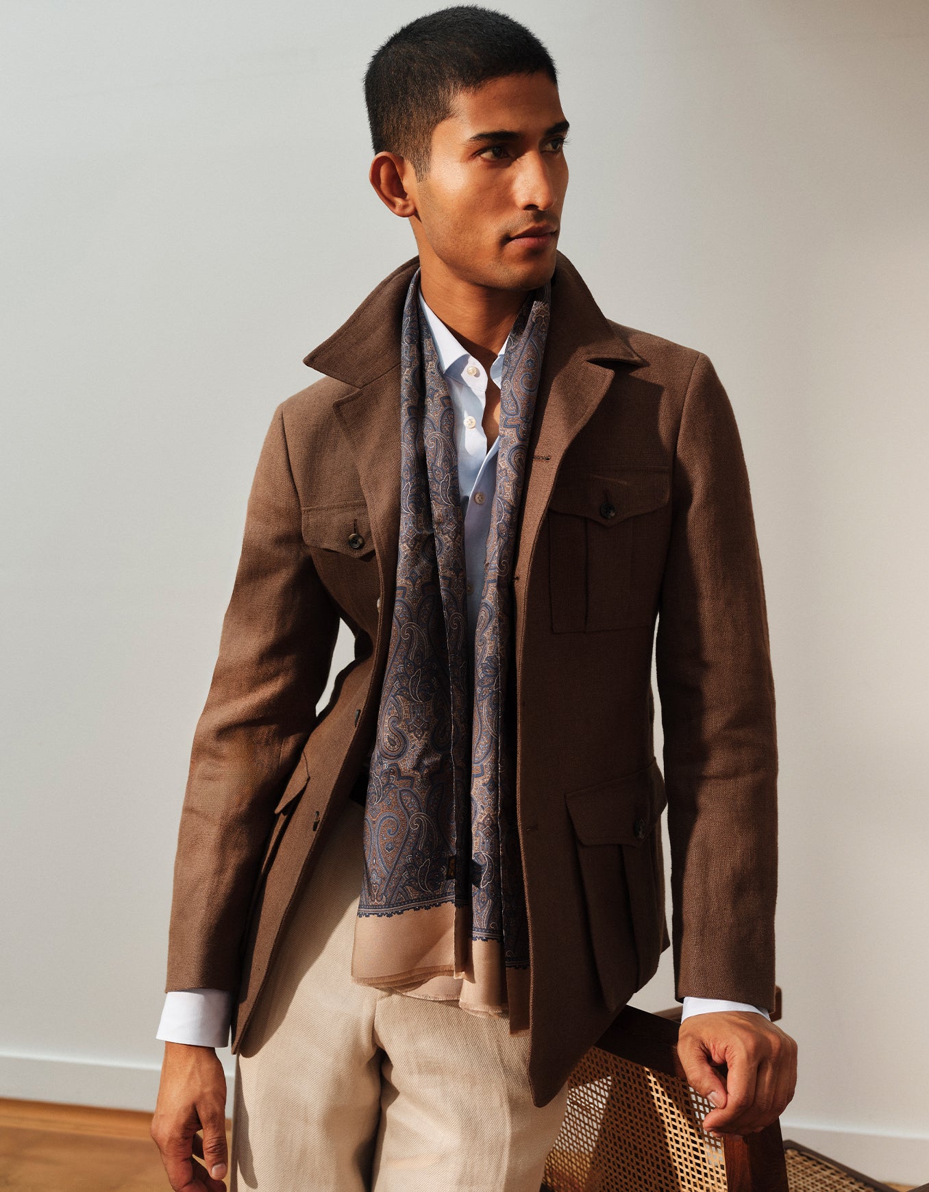 Brown Linen Safari Jacket – New and Lingwood