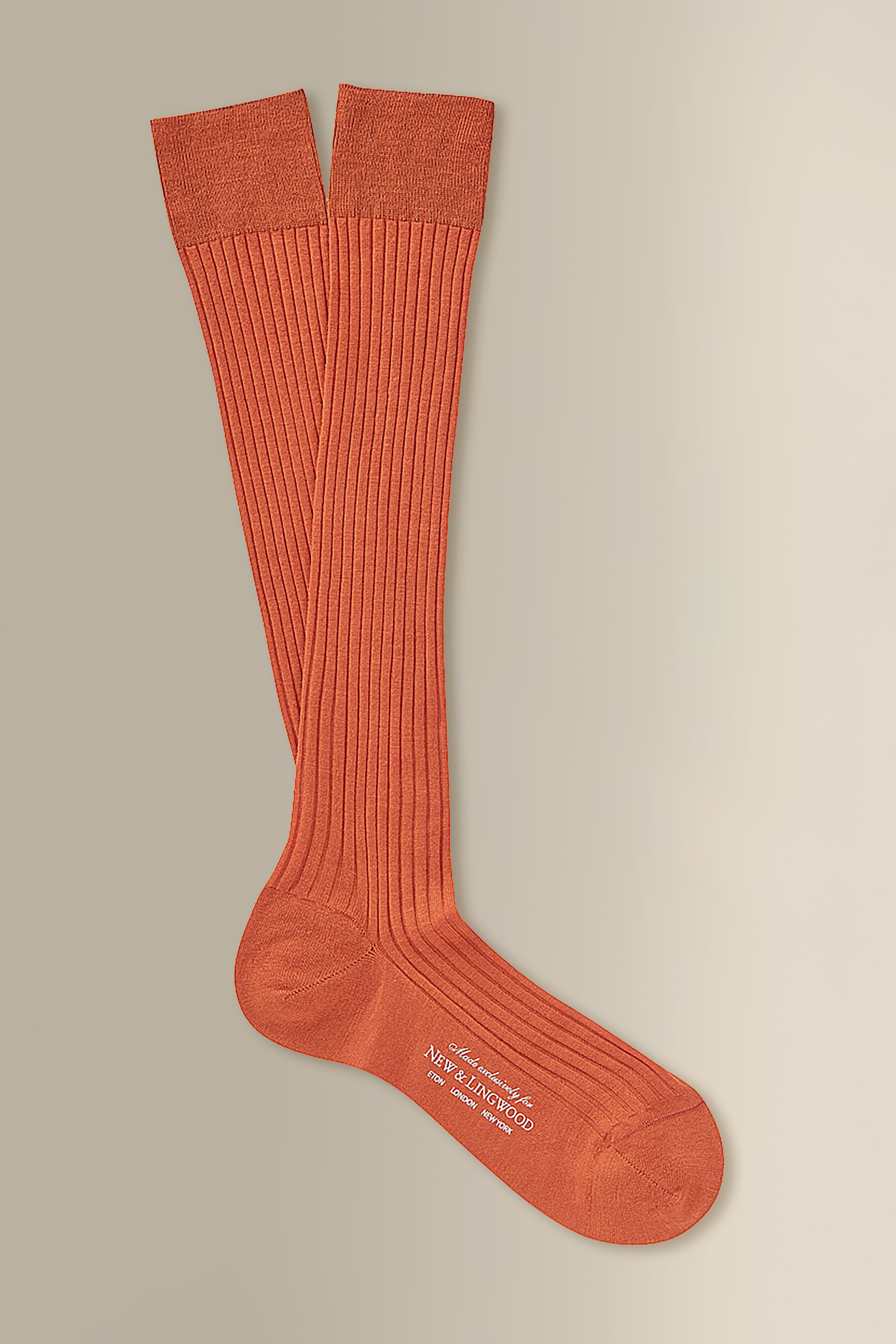 Burnt Orange Long Lightweight Wool Socks