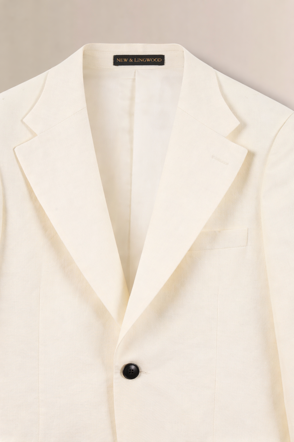 Cream Single Breasted House Cut Linen Blazer