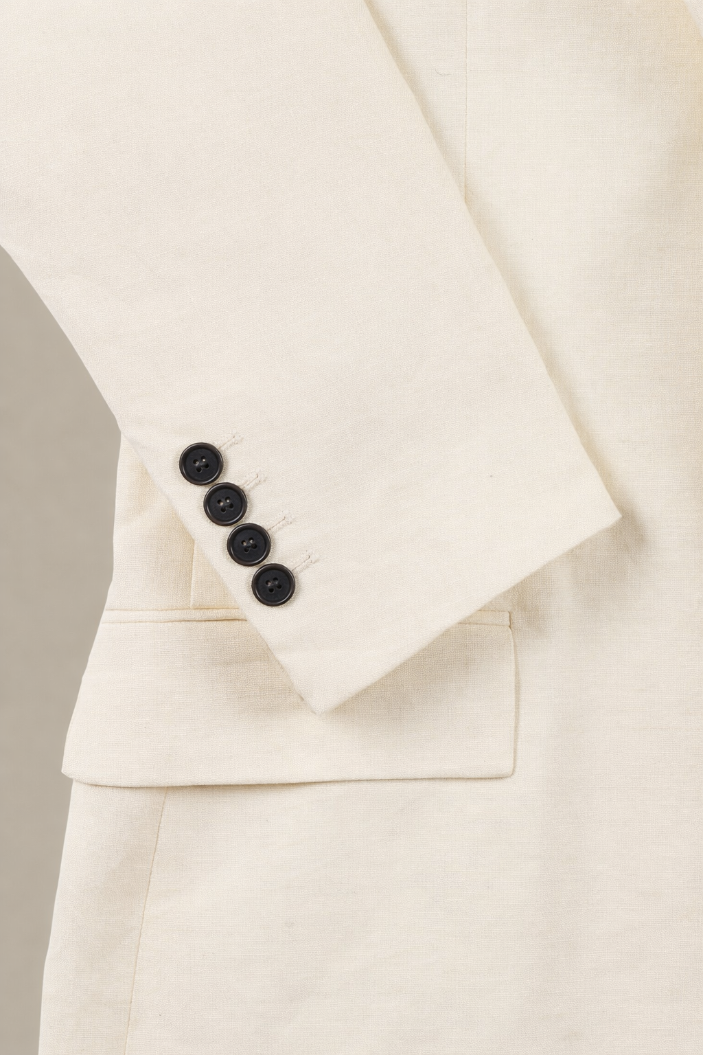 Cream Single Breasted House Cut Linen Blazer