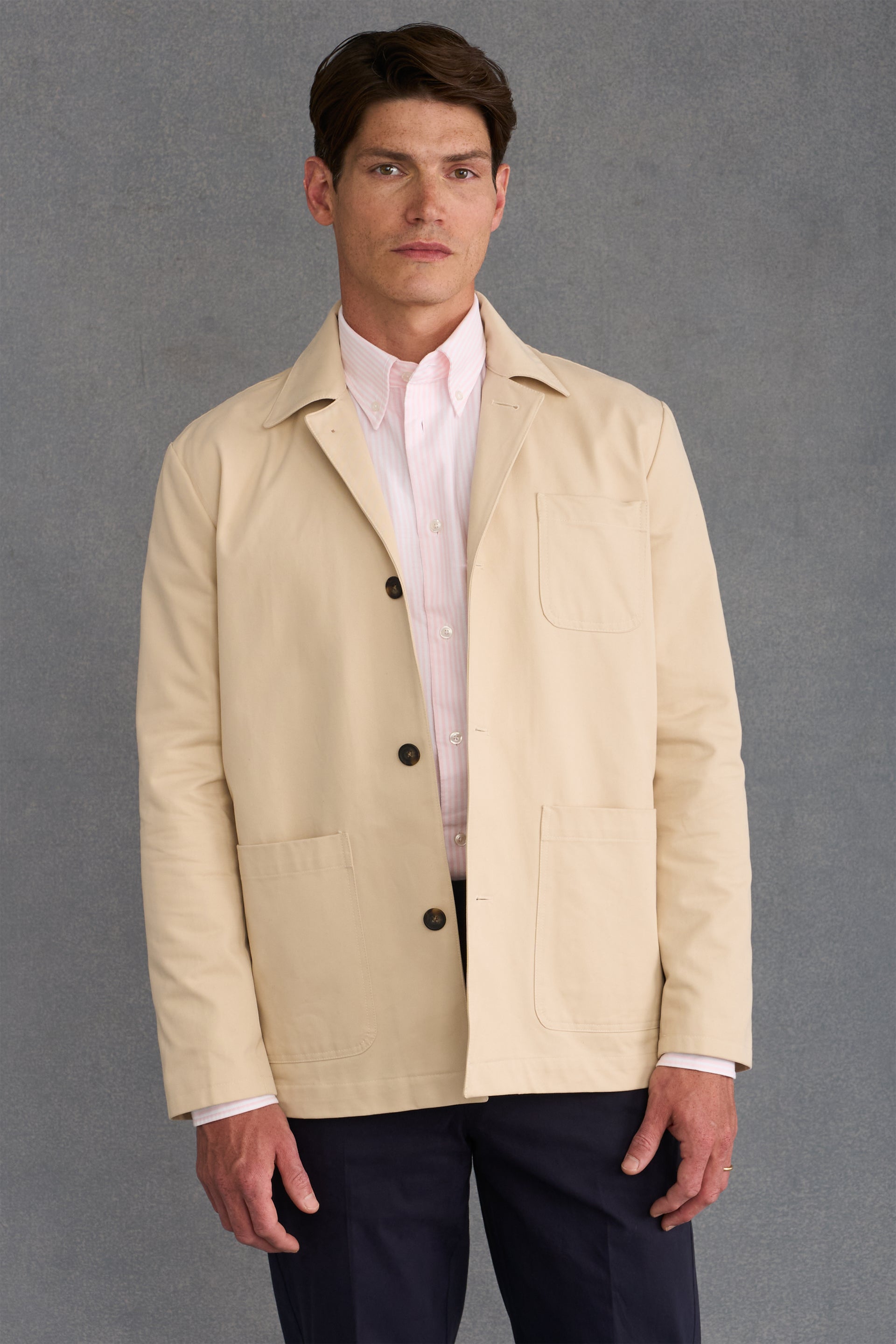 Cream Cotton Carpenter Jacket