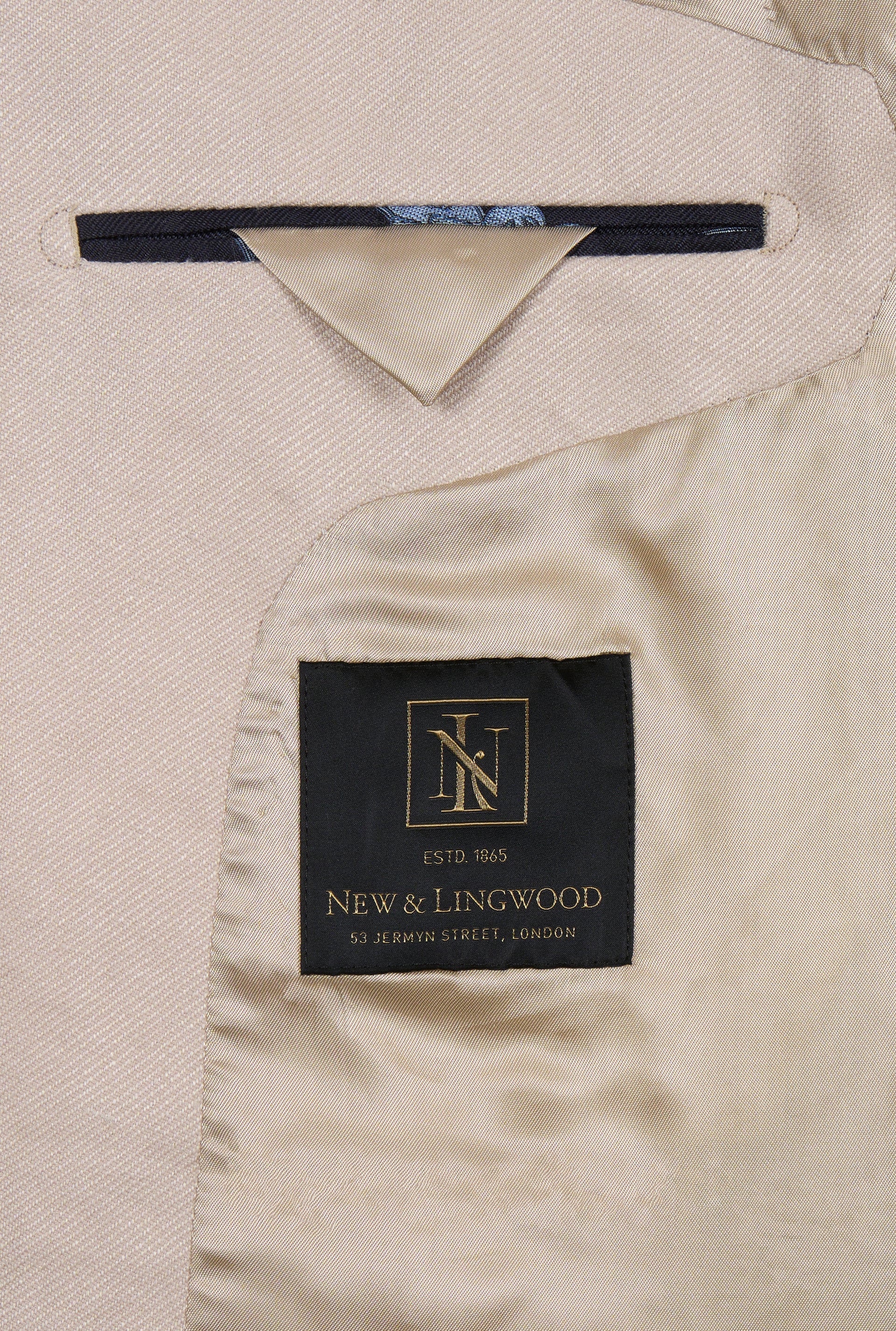 Cream Double Breasted Linen Twill Jacket