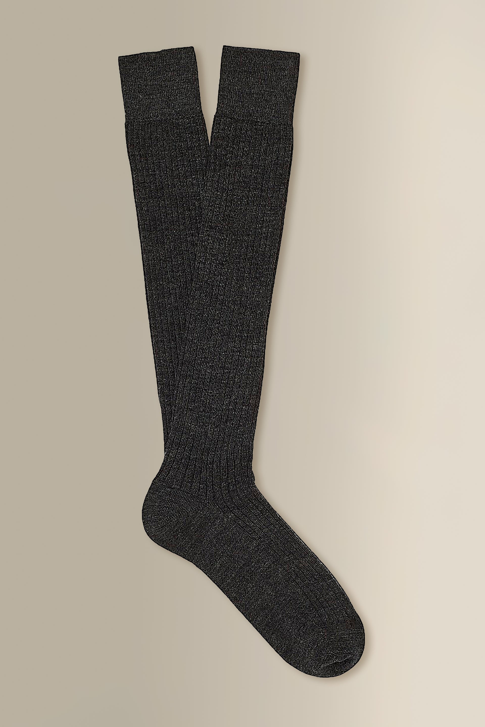 Dark Grey Long Lightweight Wool Socks