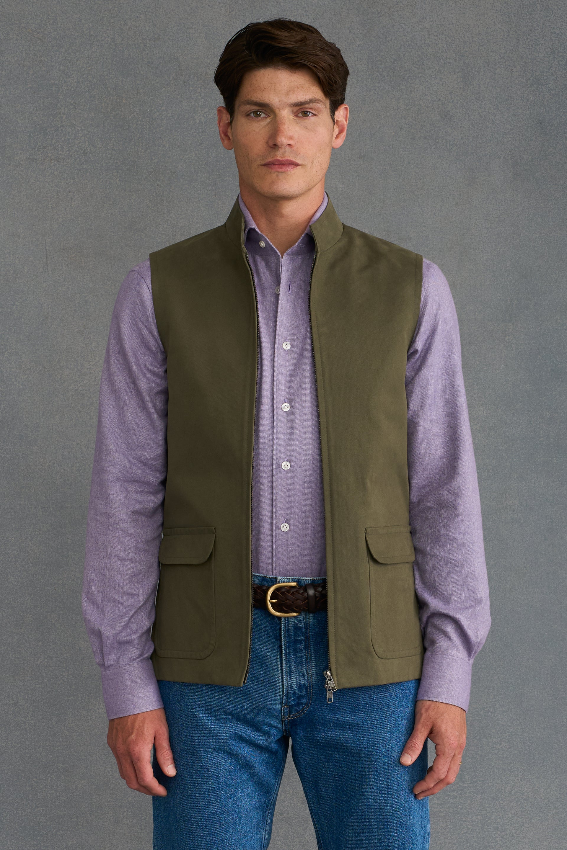 Green Cotton Gilet