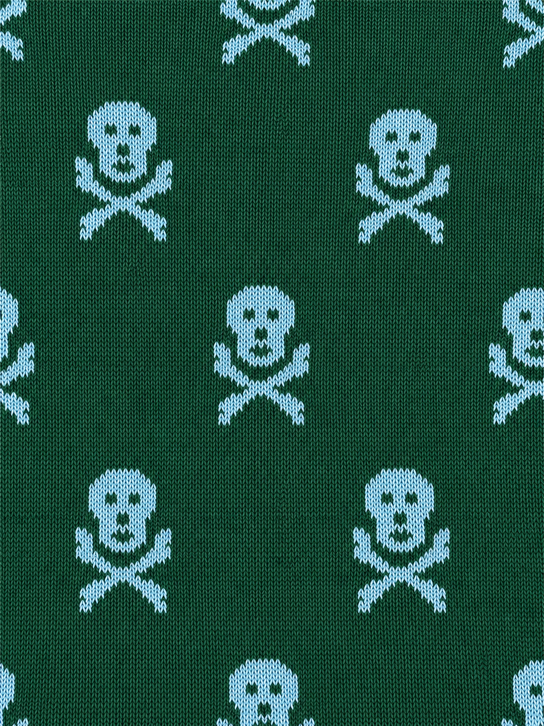 Green & Blue Heritage Skull & Crossbones Mid Calf Cotton Socks