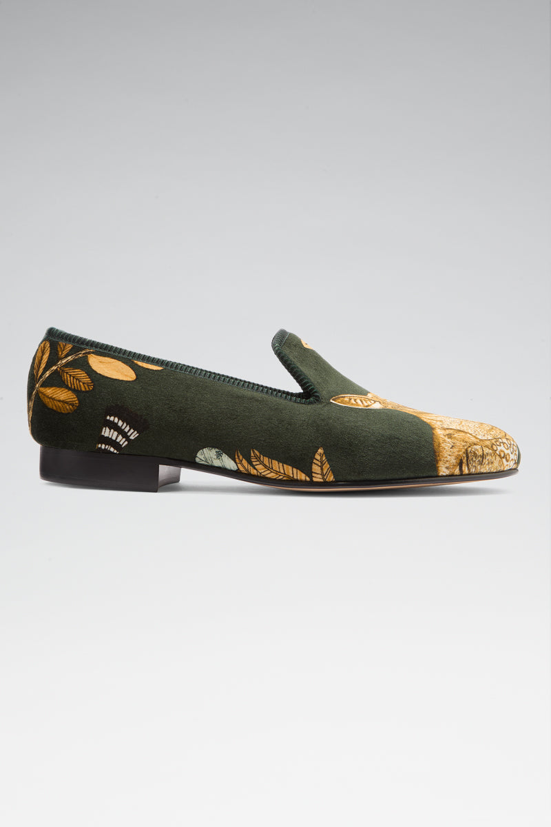 Green Camp Critters Velvet Slippers