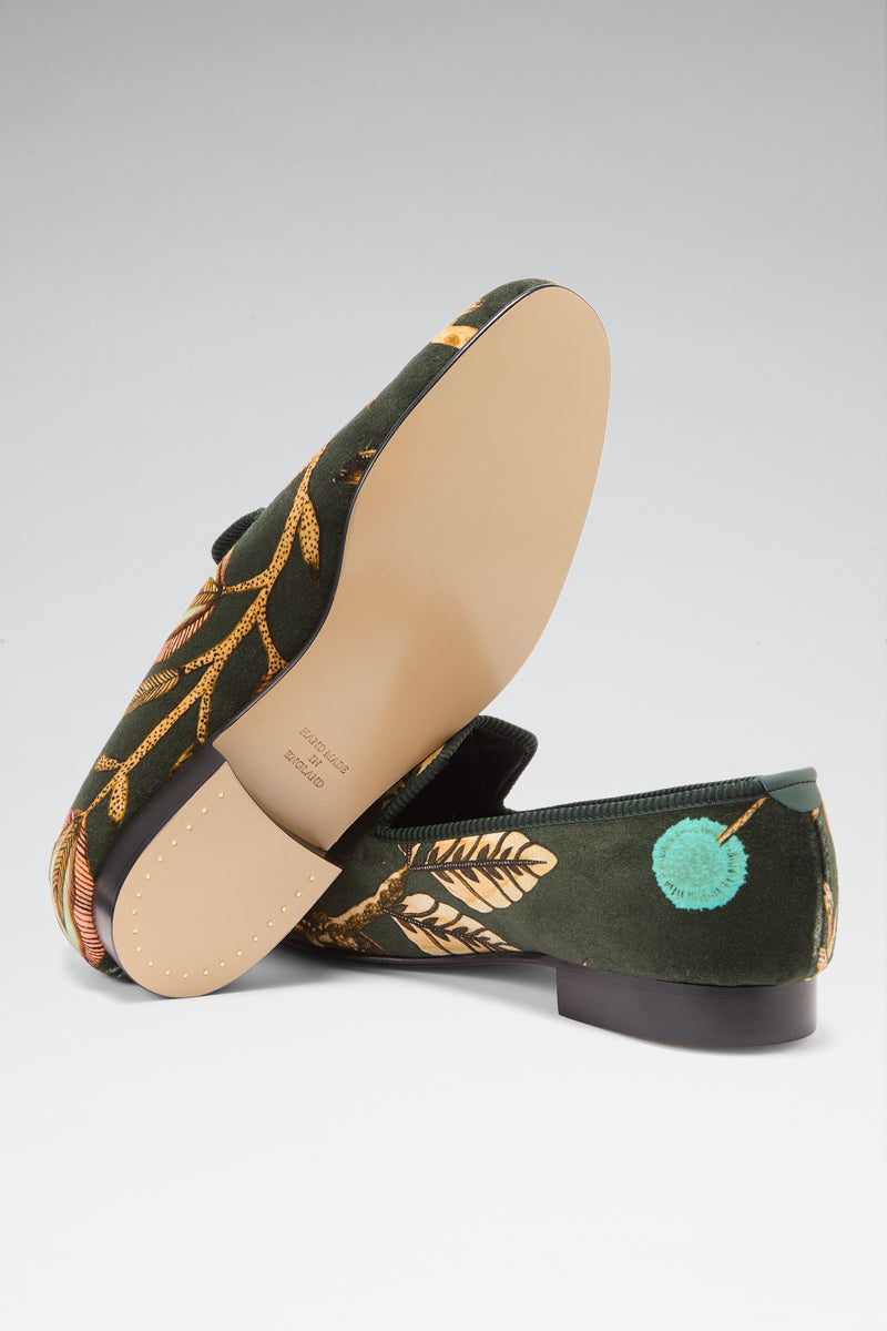 Green Camp Critters Velvet Slippers