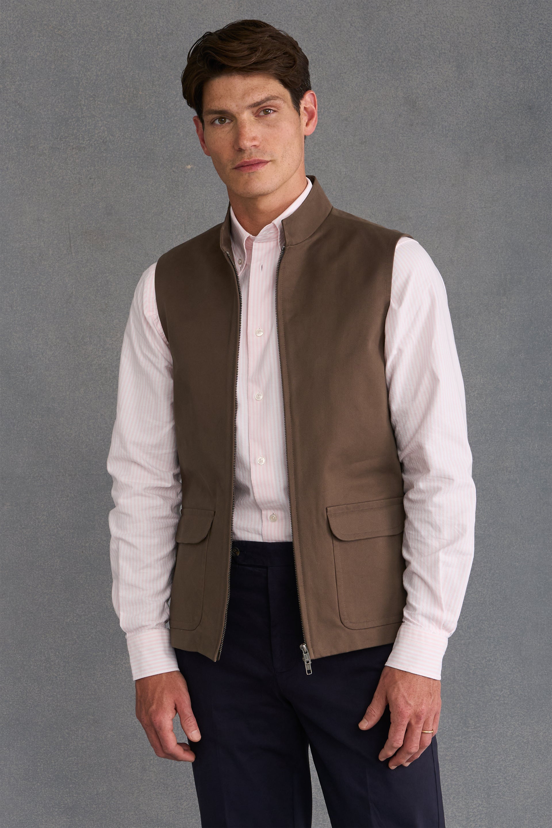 Khaki Cotton Gilet