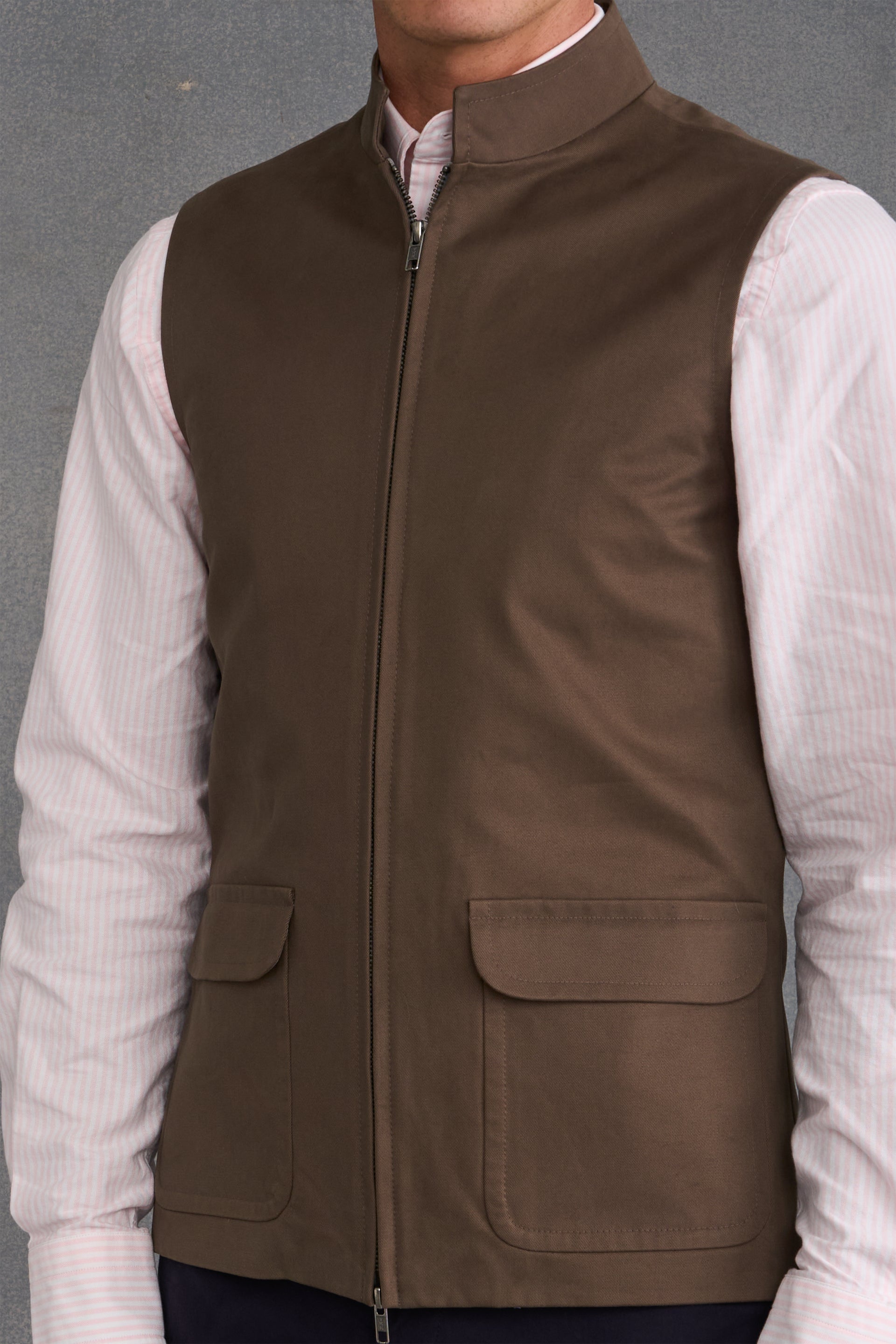 Khaki Cotton Gilet