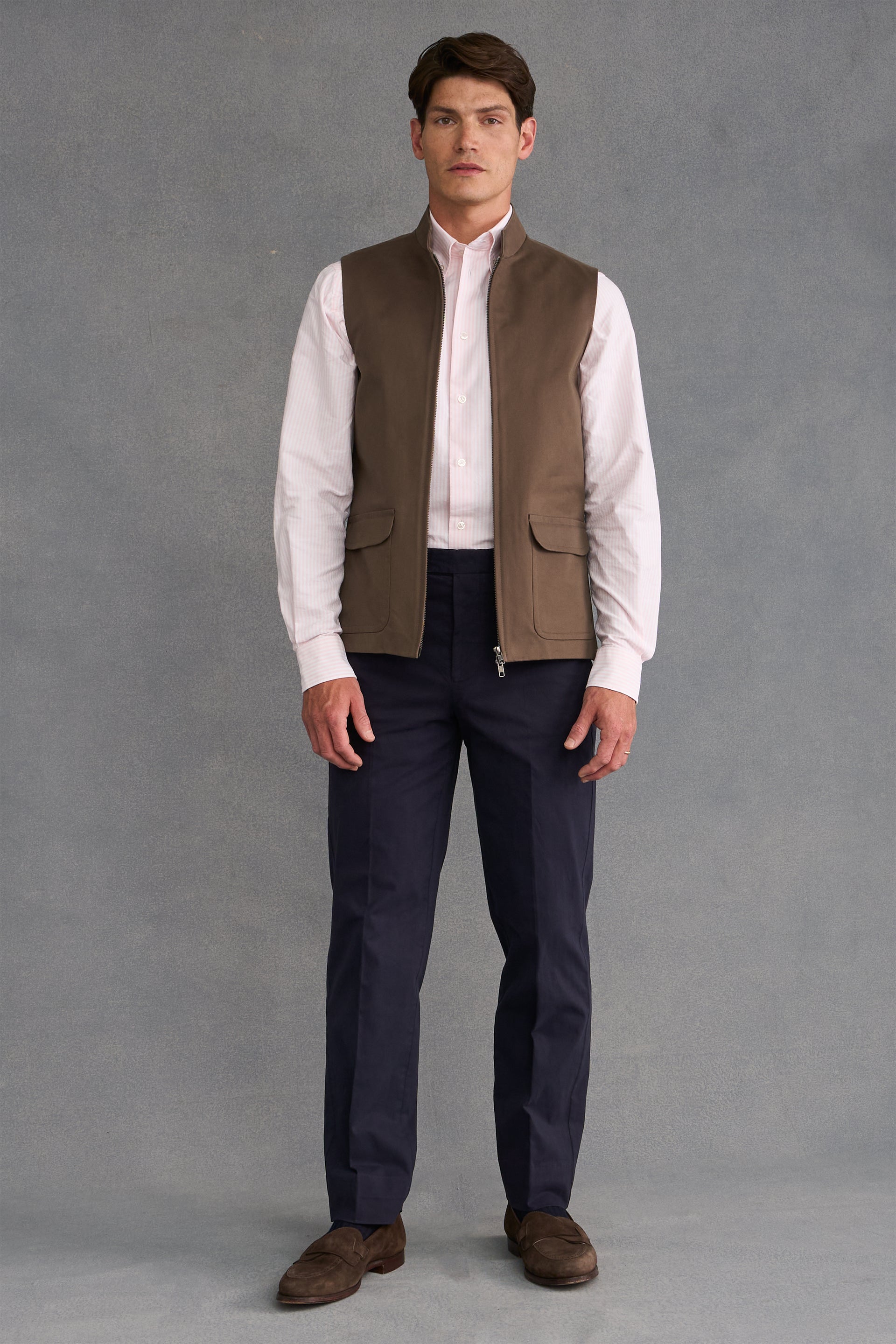 Khaki Cotton Gilet