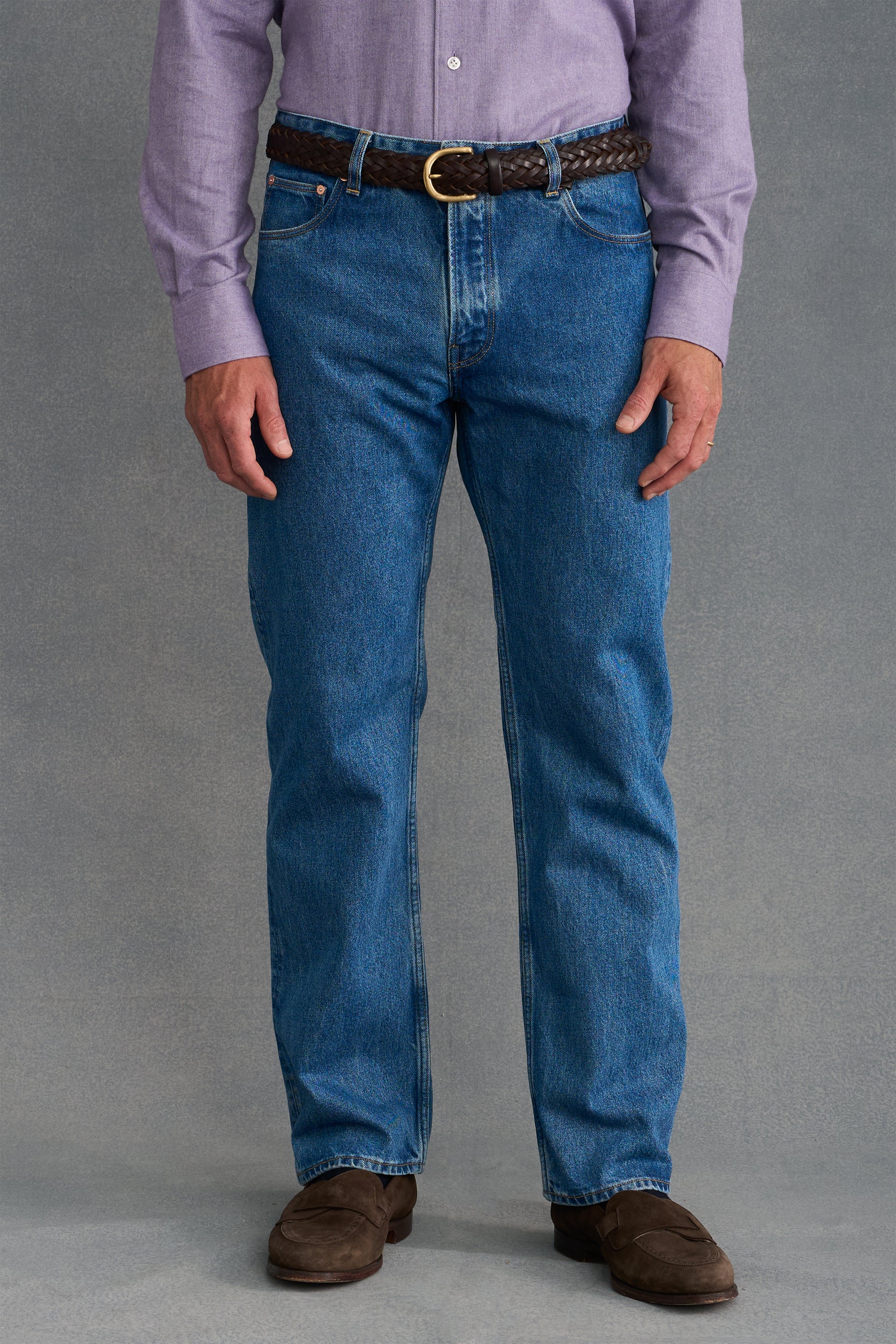 Mid Blue Light Wash Denim Jeans