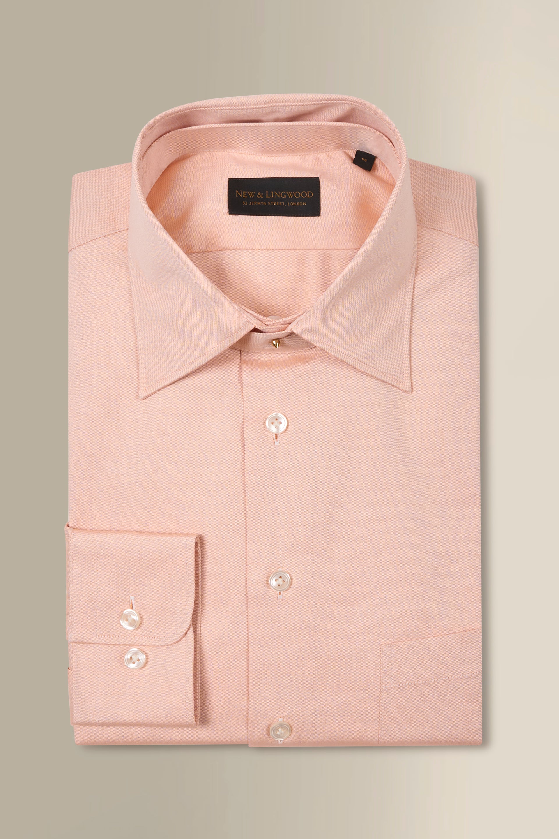 Orange Detachable Collar Standard Fit Oxford Shirt