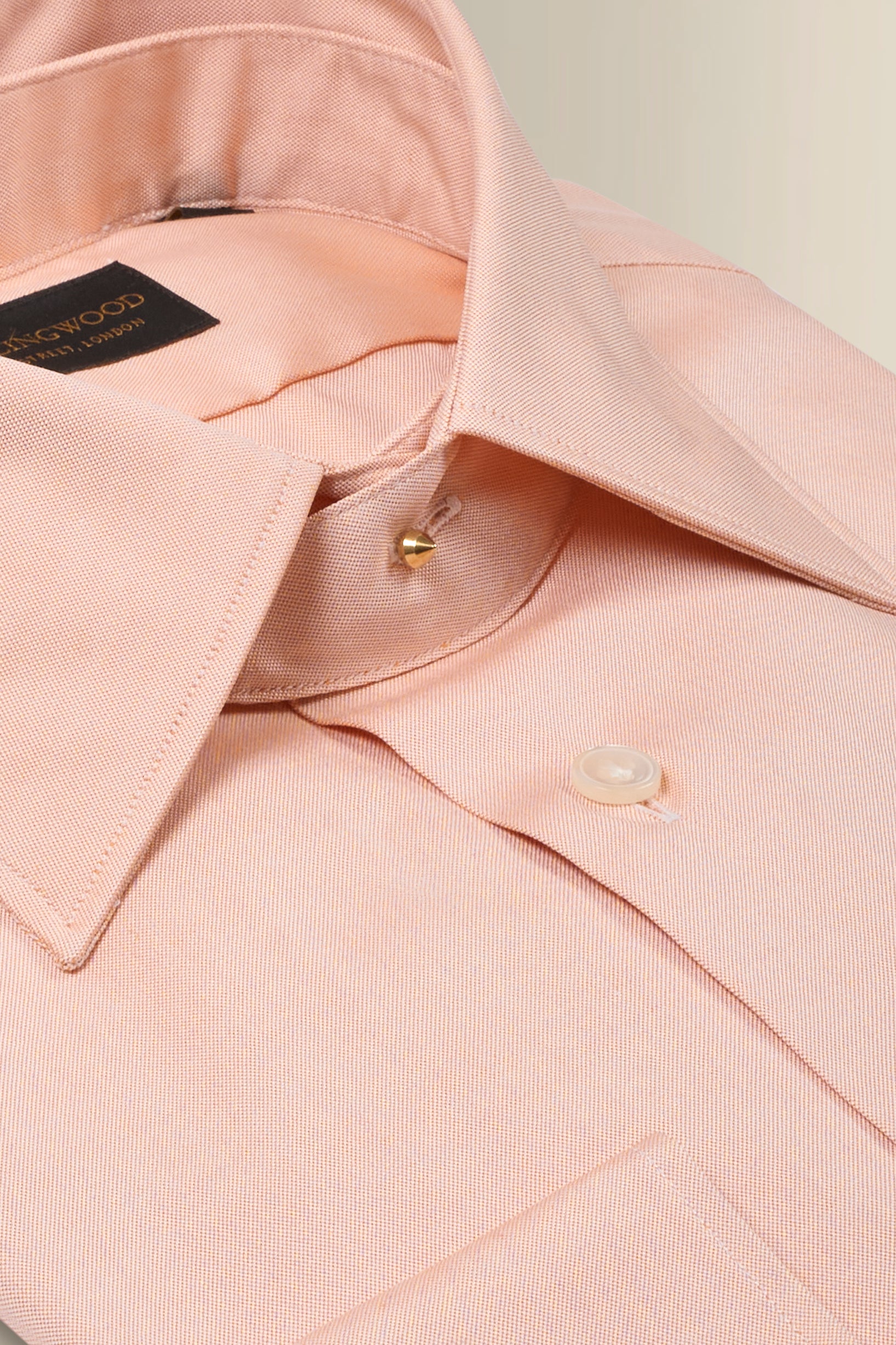 Orange Detachable Collar Standard Fit Oxford Shirt