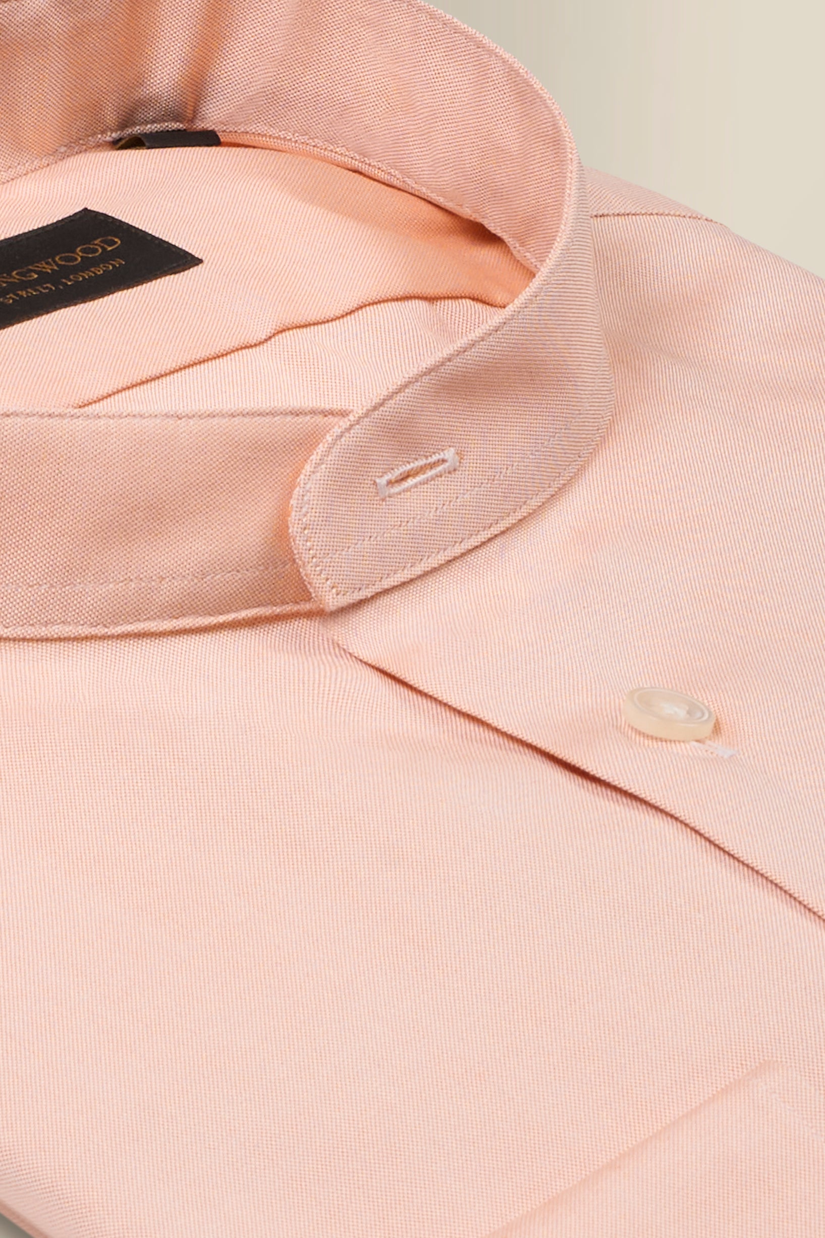 Orange Detachable Collar Standard Fit Oxford Shirt