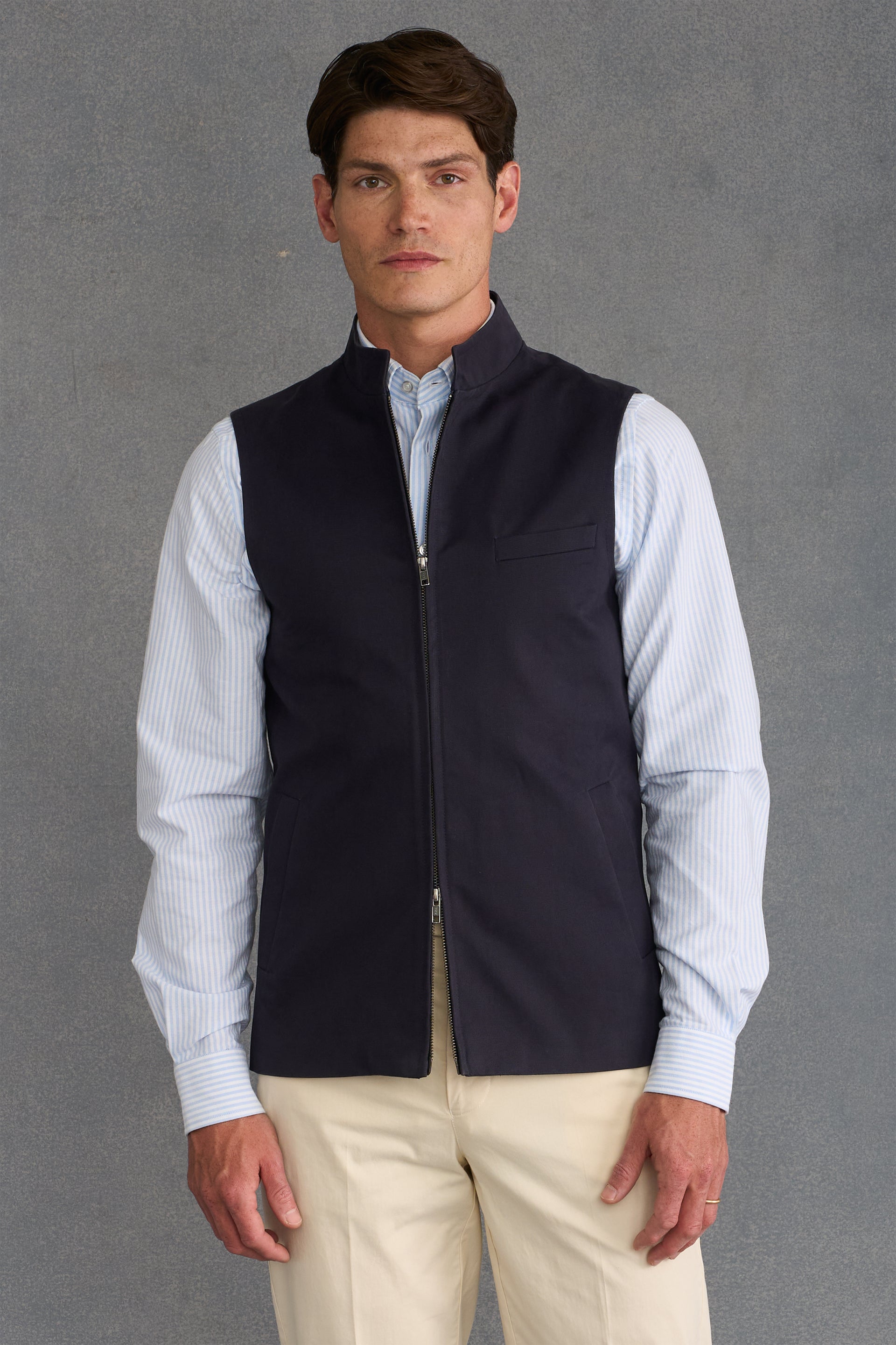 Navy Cotton Gilet