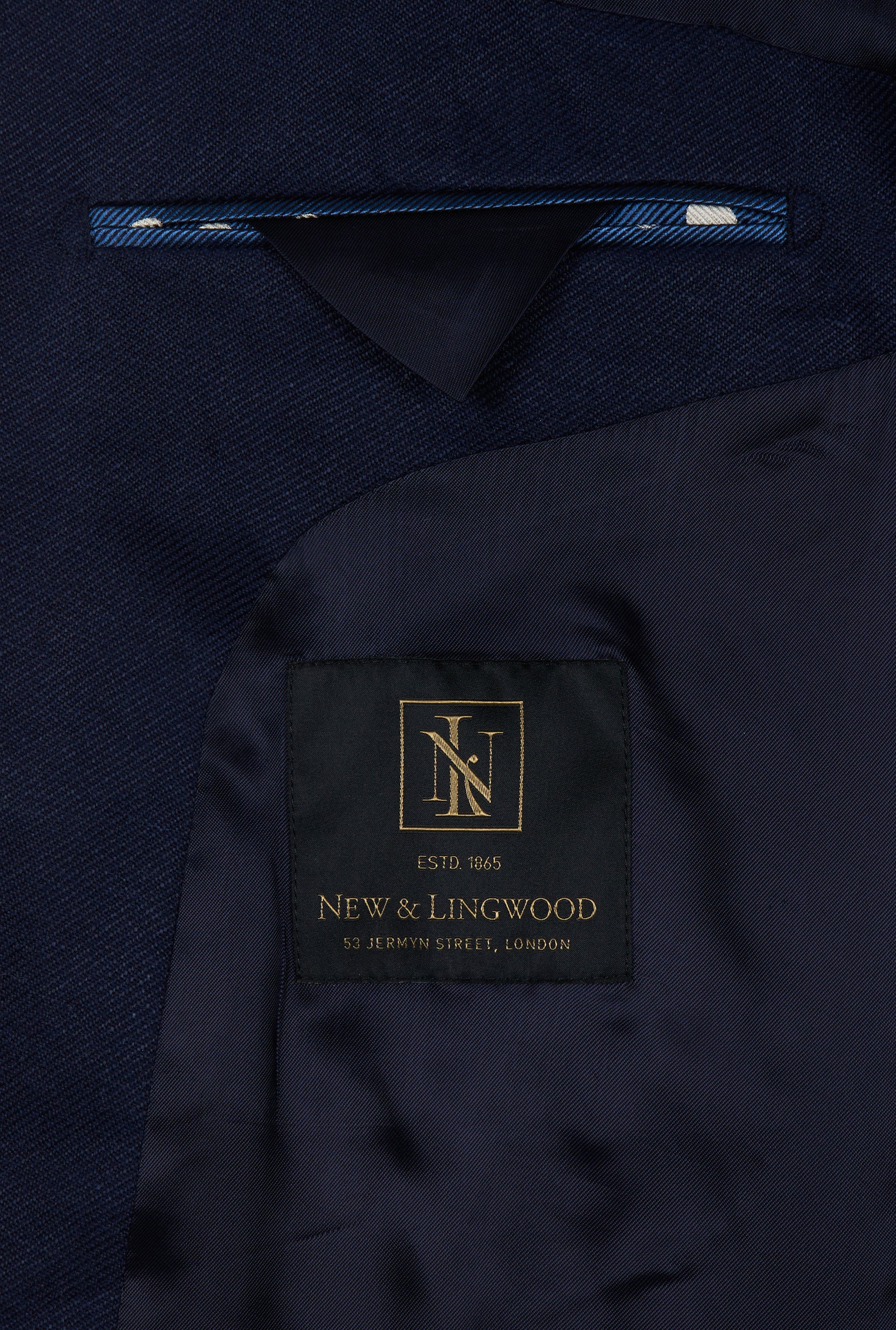 Navy Double Breasted Linen Twill Jacket