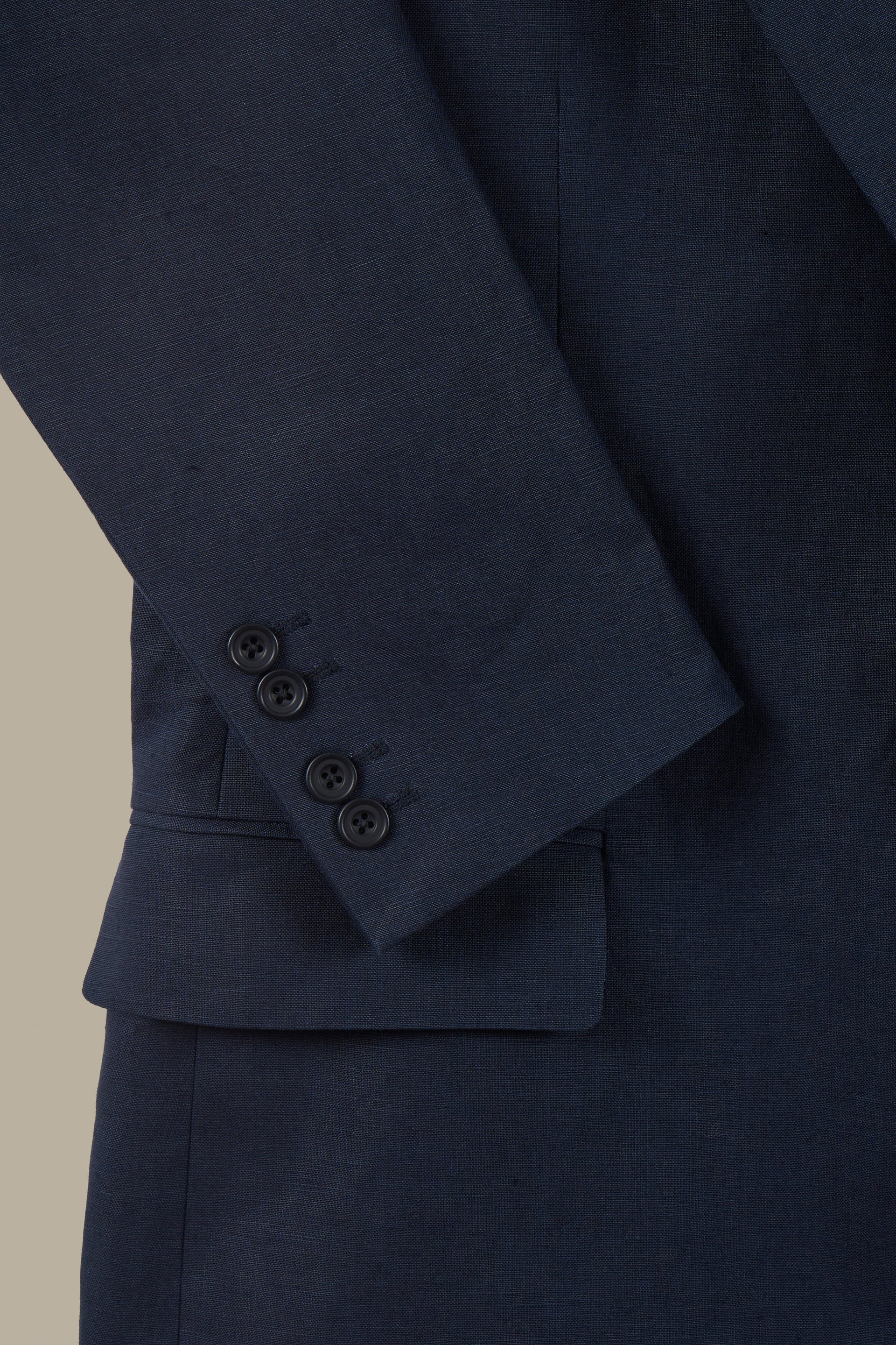 Navy Single Breasted House Cut Linen Blazer