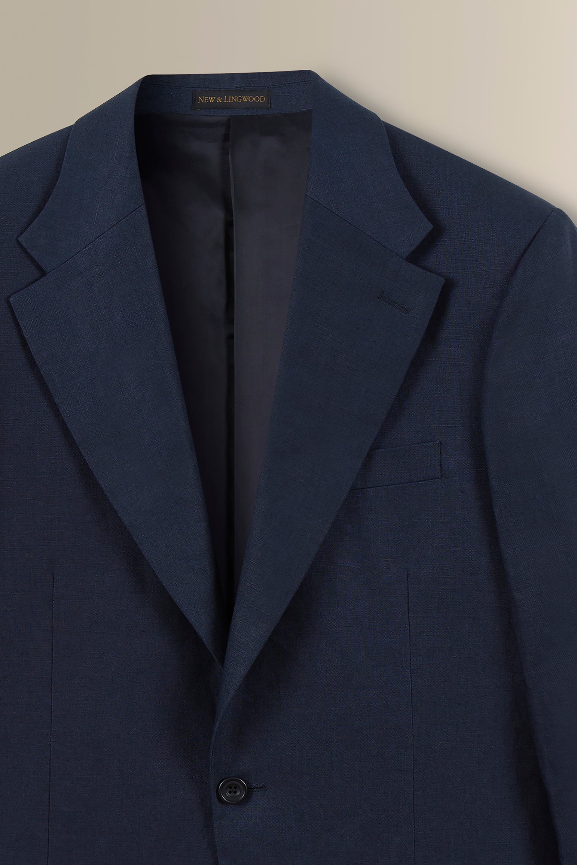 Navy Single Breasted House Cut Linen Blazer