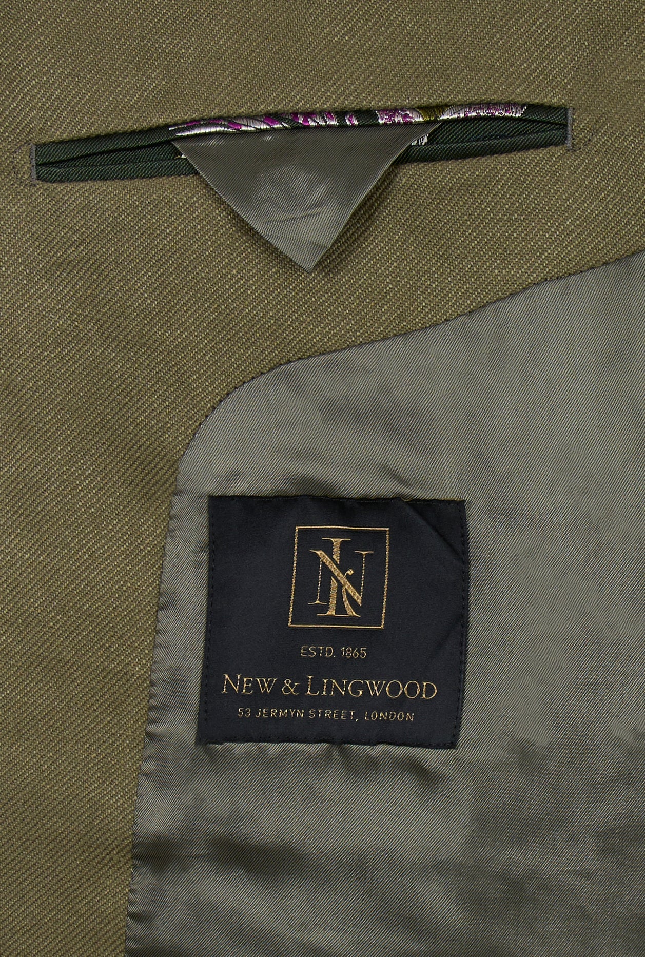 Green Single Breasted Linen Twill Jacket