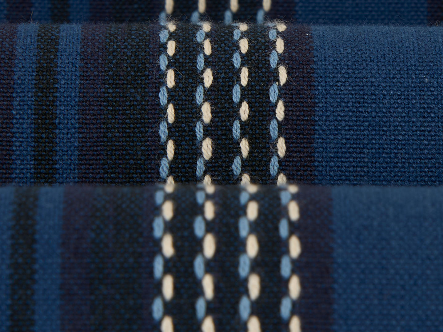 Navy & Ivory Cotton Fabric