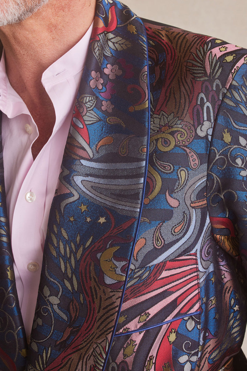 Psychedelic Unlined Silk Dressing Gown