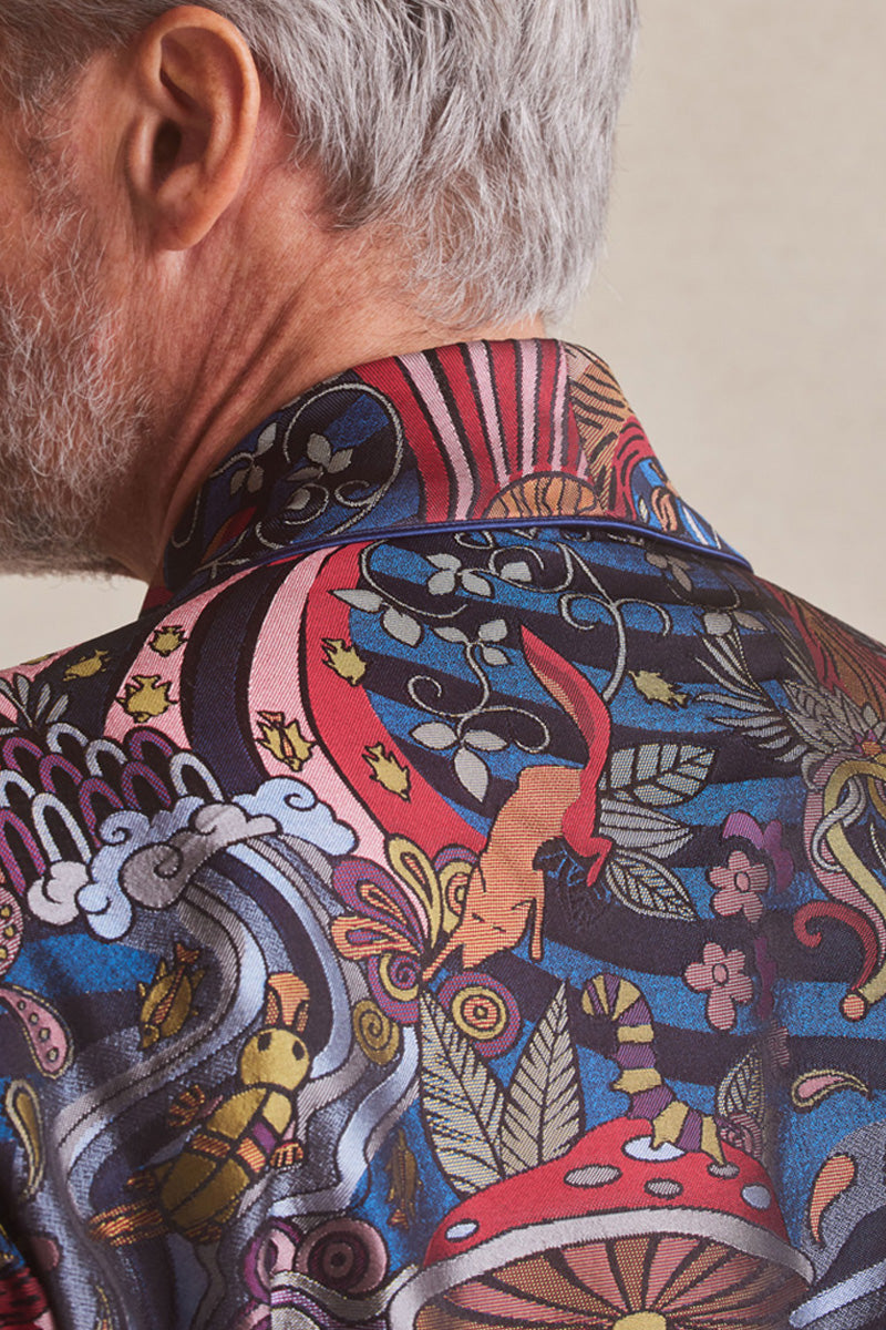 Psychedelic Unlined Silk Dressing Gown