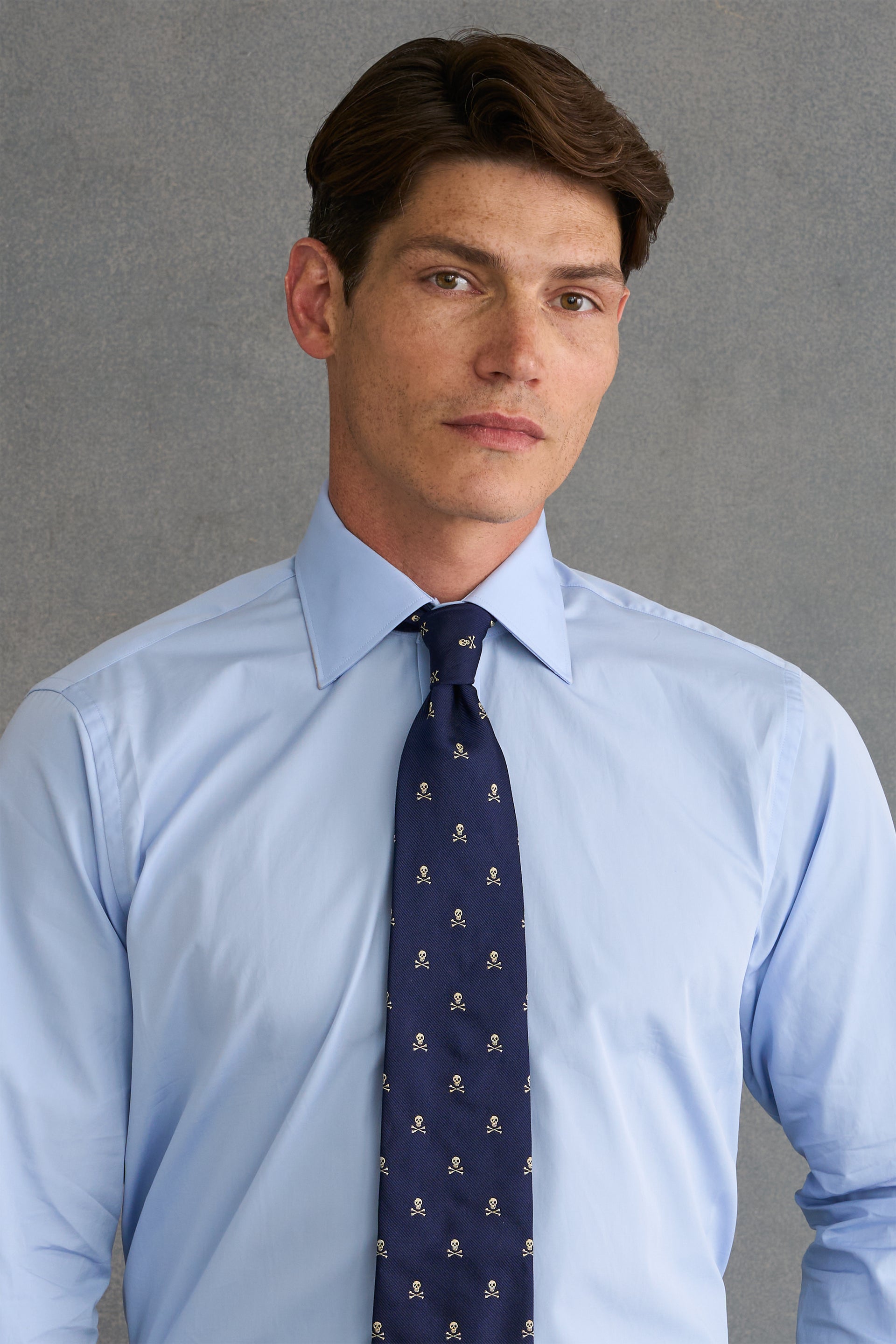 Pale Blue Poplin St James's Collar Tailored Fit Single Cuff Shirt