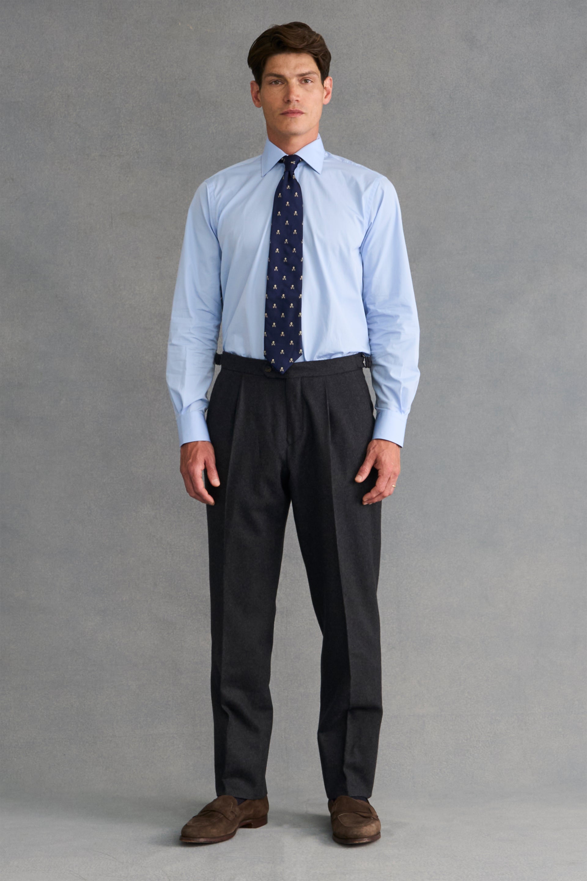 Pale Blue Poplin St James's Collar Tailored Fit Single Cuff Shirt