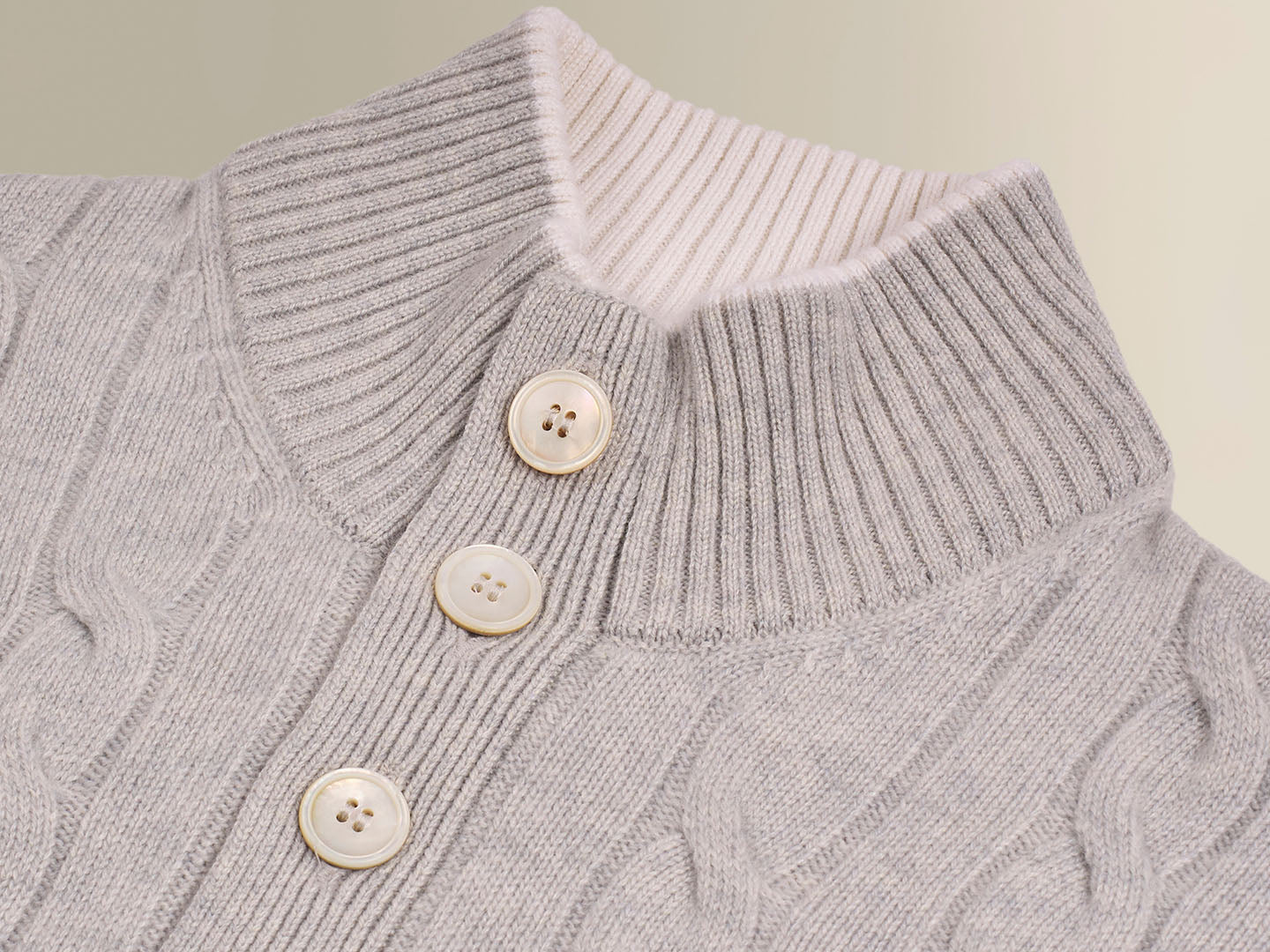 Mother of Pearl Button Neck
