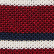Red & Cream Stripe Knitted Silk Tie