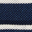 Navy & Cream Stripe Knitted Silk Tie