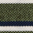 Green & Cream Stripe Knitted Silk Tie