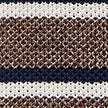 Light Brown & Cream Stripe Knitted Silk Tie