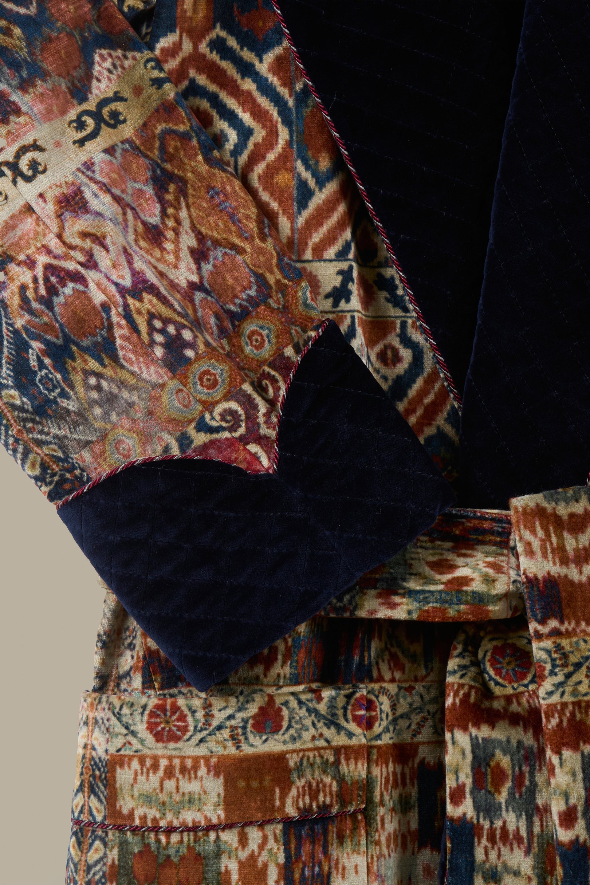 Rio Sienna Lined Velvet Dressing Gown