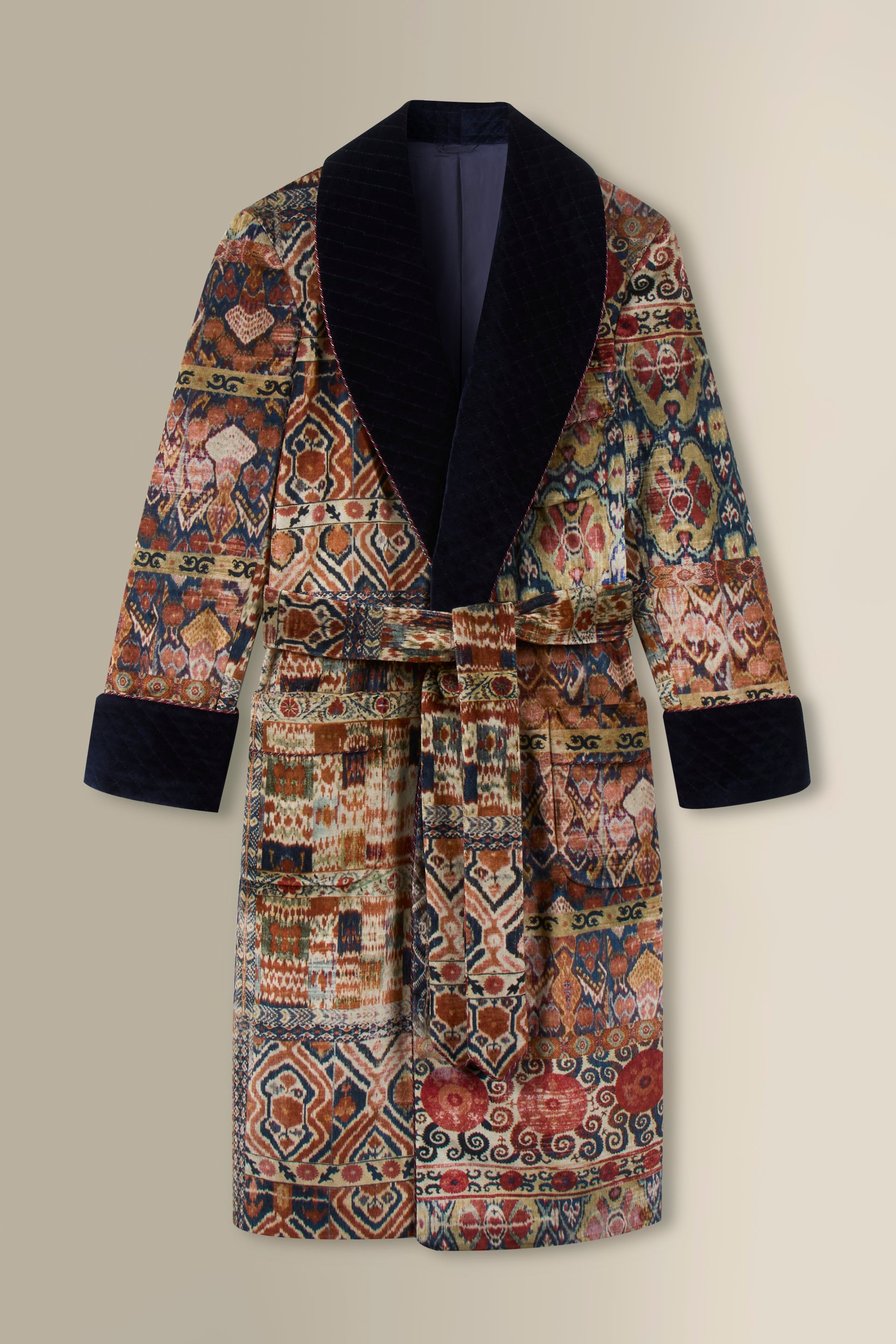 Rio Sienna Lined Velvet Dressing Gown