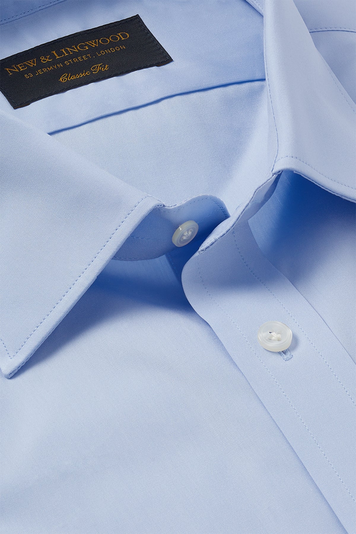 Pale Blue Poplin St James's Collar Classic Fit Double Cuff Shirt