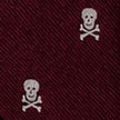 Burgundy Heritage Skull & Crossbones Woven Silk Tie