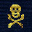 Navy & Yellow Heritage Skull & Crossbones Mid Calf Cotton Socks