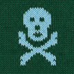 Green & Blue Heritage Skull & Crossbones Mid Calf Cotton Socks